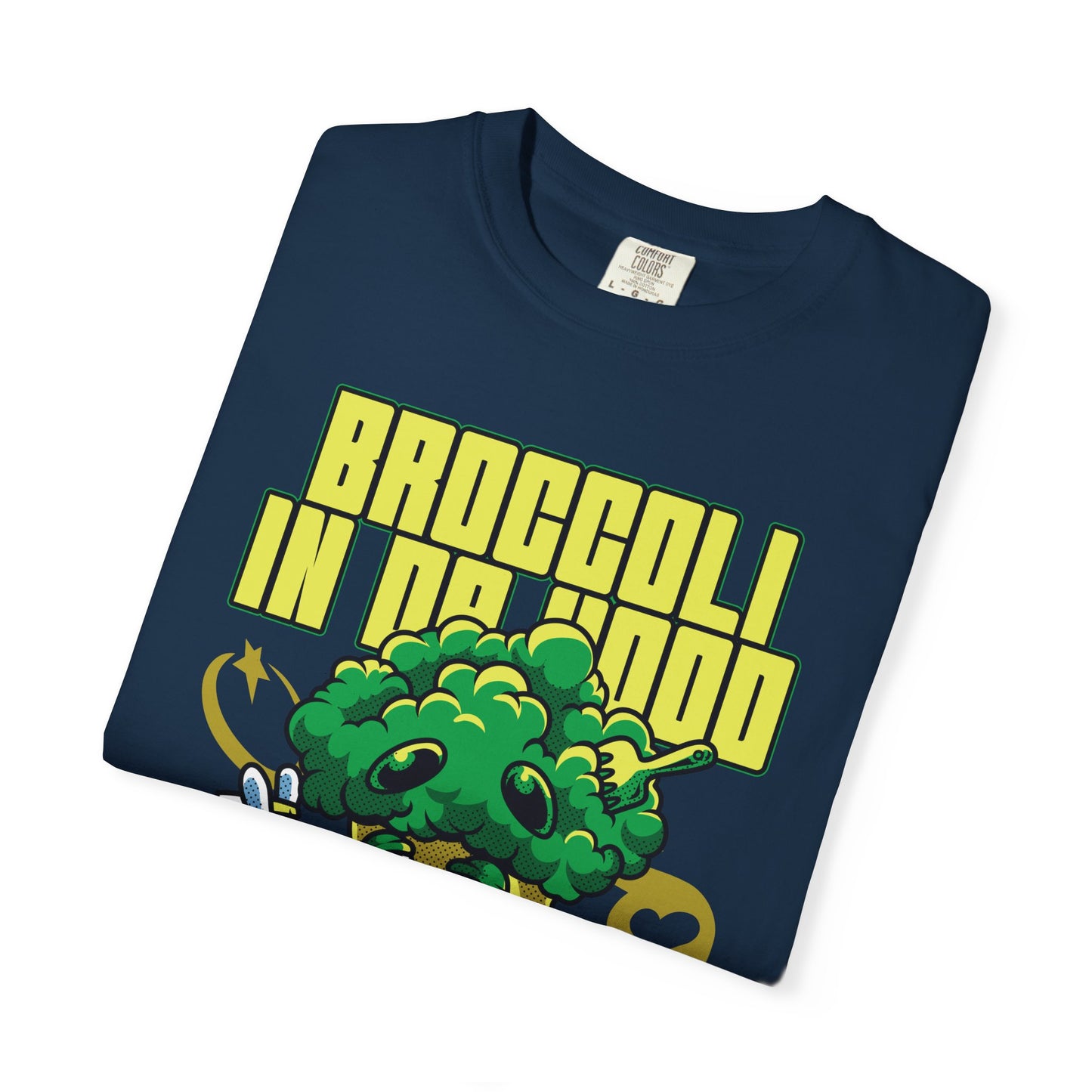 Garment-Dyed Broccoli T-Shirt, Fun and Unique Casual Wear, Perfect for Vegetarians, Gym Lovers, Gift for Foodies, Healthy Lifestyle
