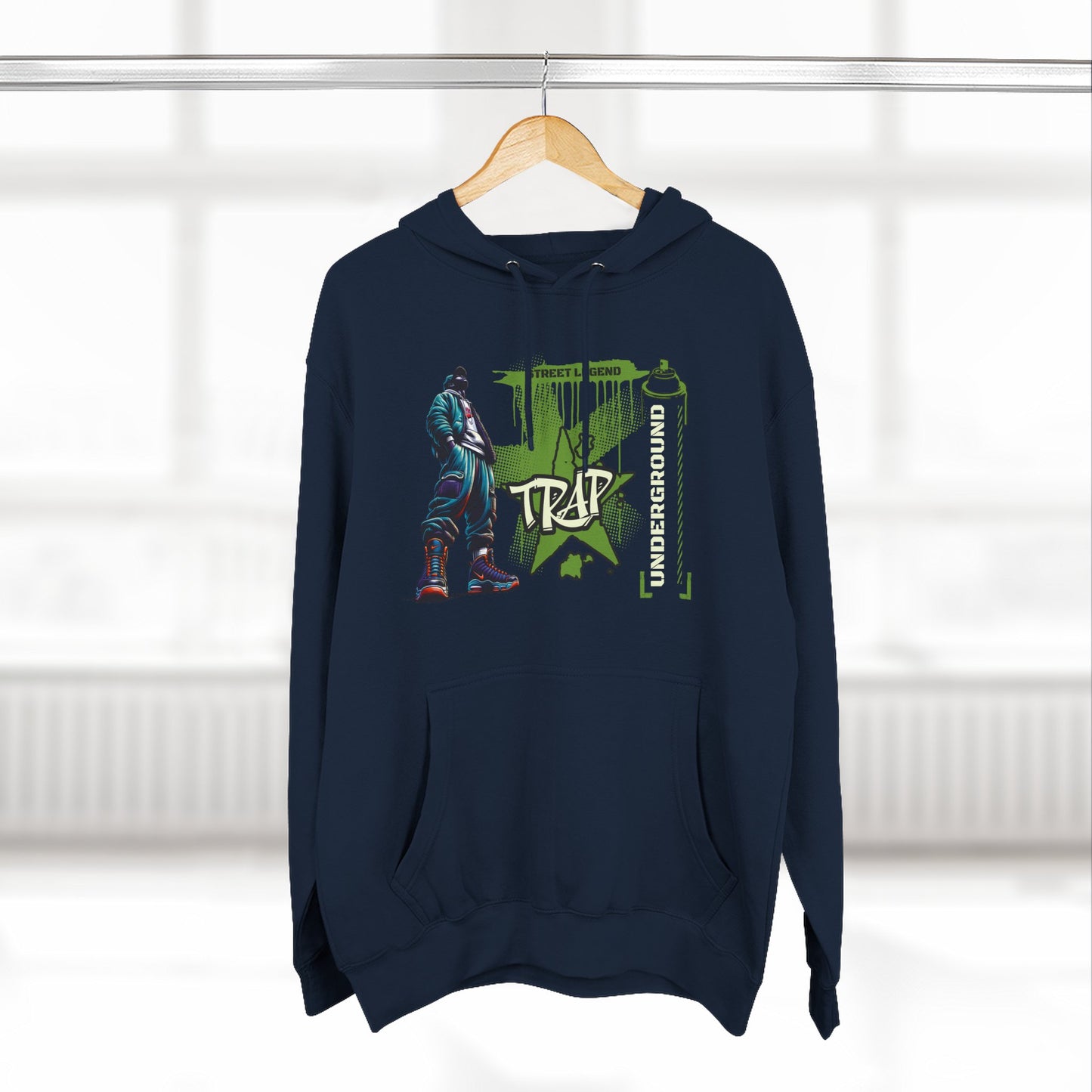 Urban Trap Fleece Hoodie - Graffiti Style Streetwear for Hip-Hop Fans