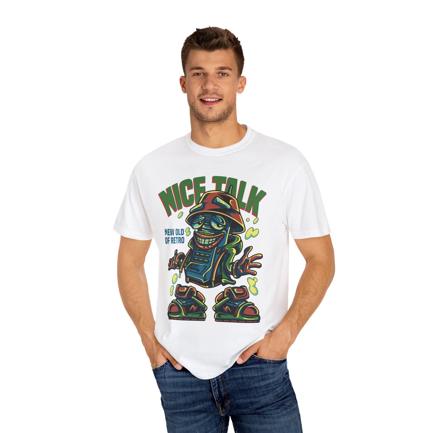 Retro Graphic T-Shirt, Fun Casual Wear, Gift for Friends, Streetwear Style, Summer Essentials, Nice Talk Design