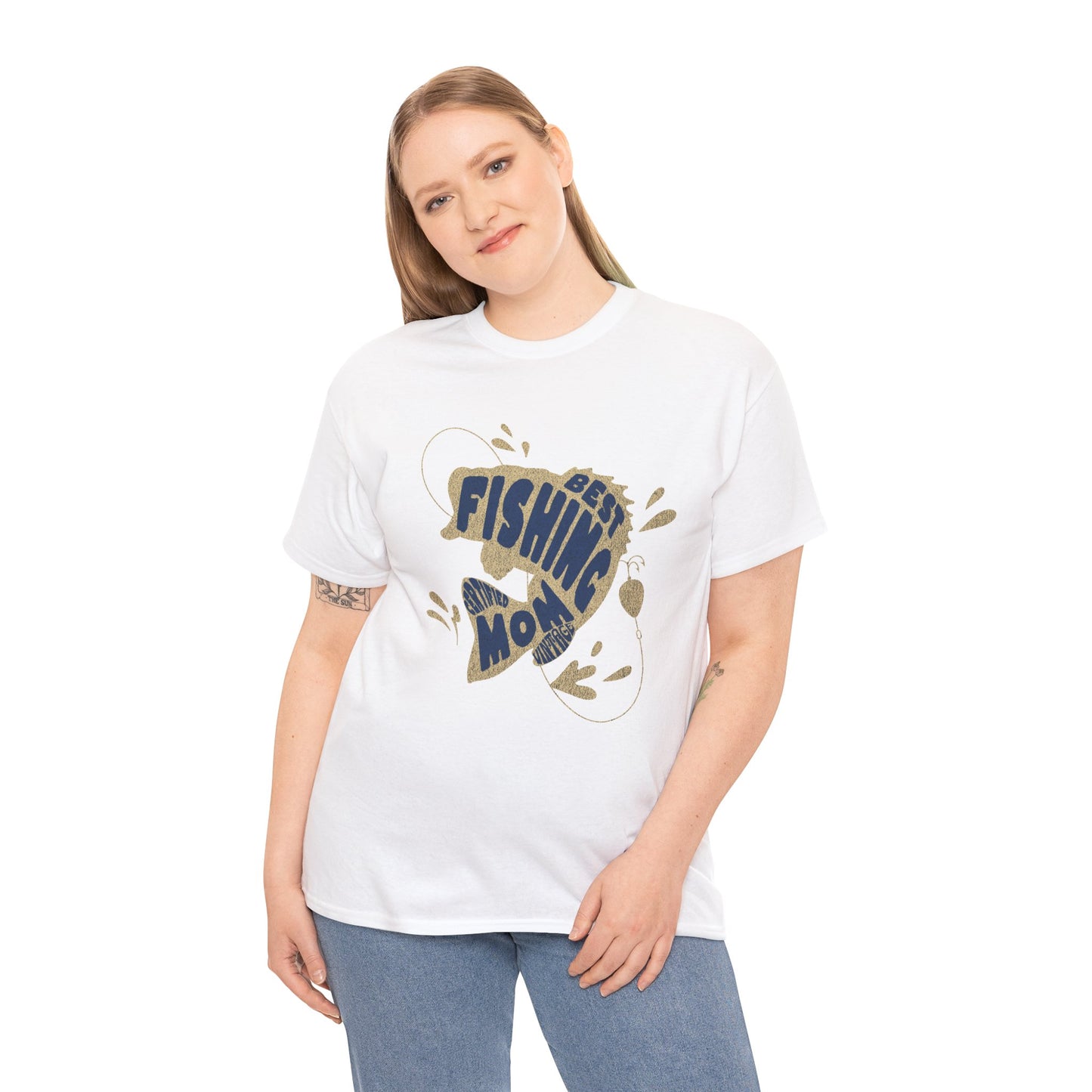 "CERTIFIEDFIED FISHING MOM" Unisex Heavy Cotton Tee