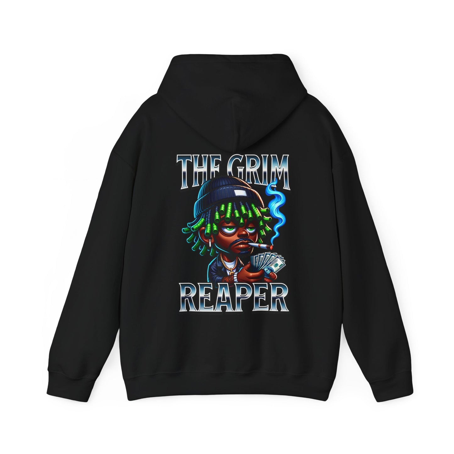 Grim Reaper Graphic Hoodie, Cozy Sweatshirt, Streetwear Fashion, Unisex Gift, Halloween Outfit, Casual Layering