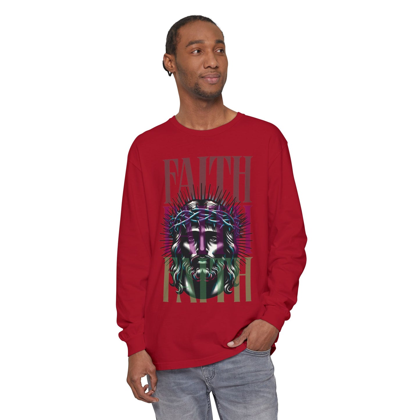 He Died for You T-Shirt - Jesus on the Cross Christian Long Tee