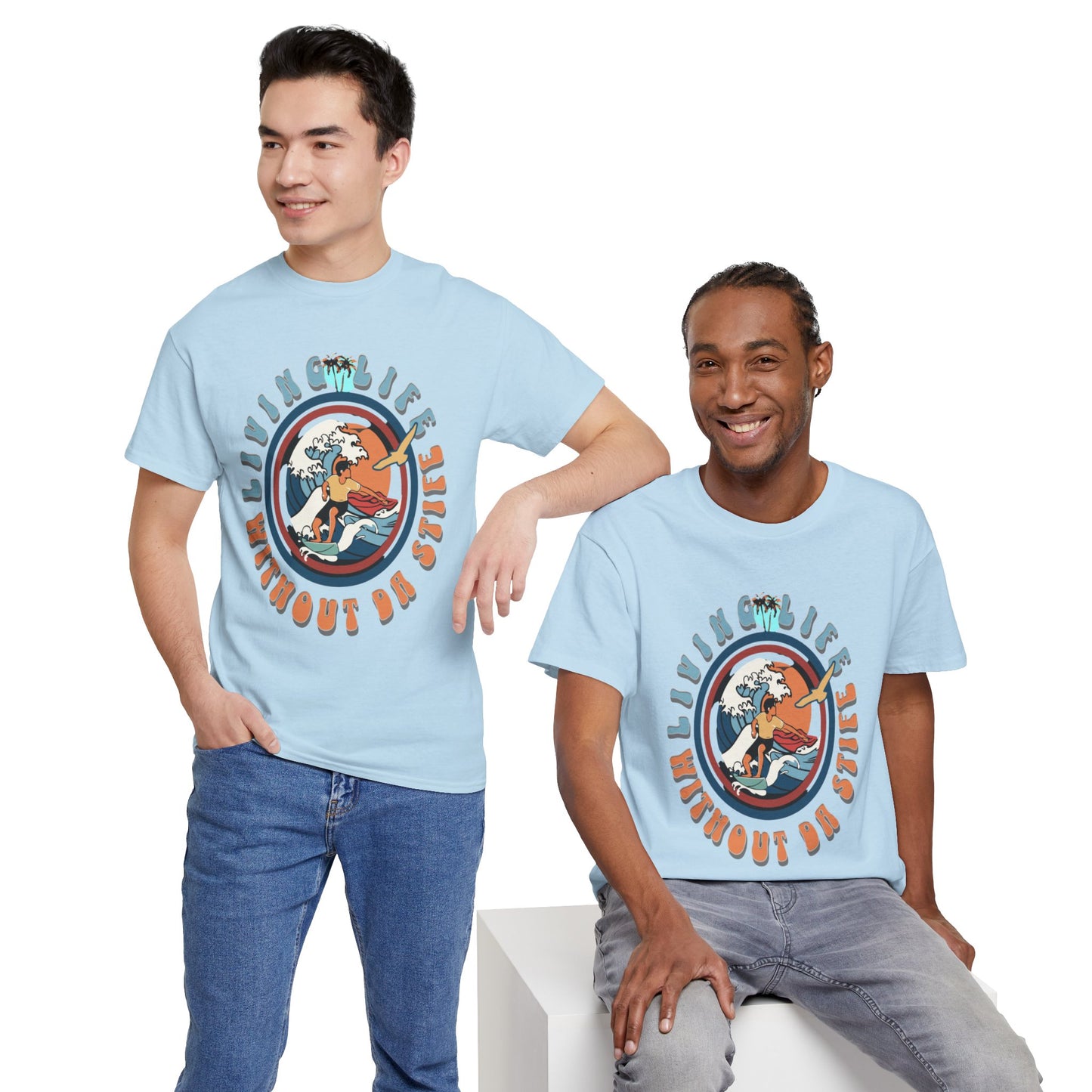 'LIVING LIFE" Unisex Heavy Cotton Tee