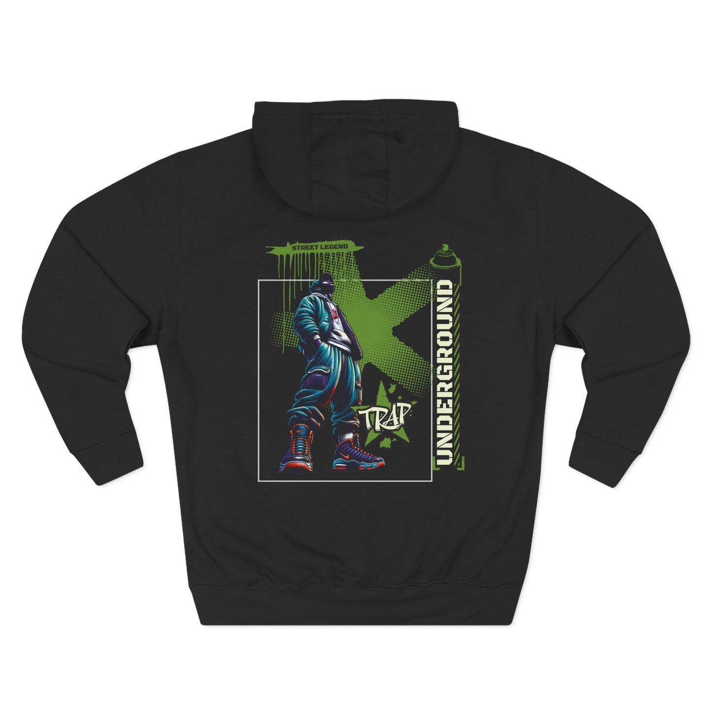 Urban Trap Fleece Hoodie - Graffiti Style Streetwear for Hip-Hop Fans