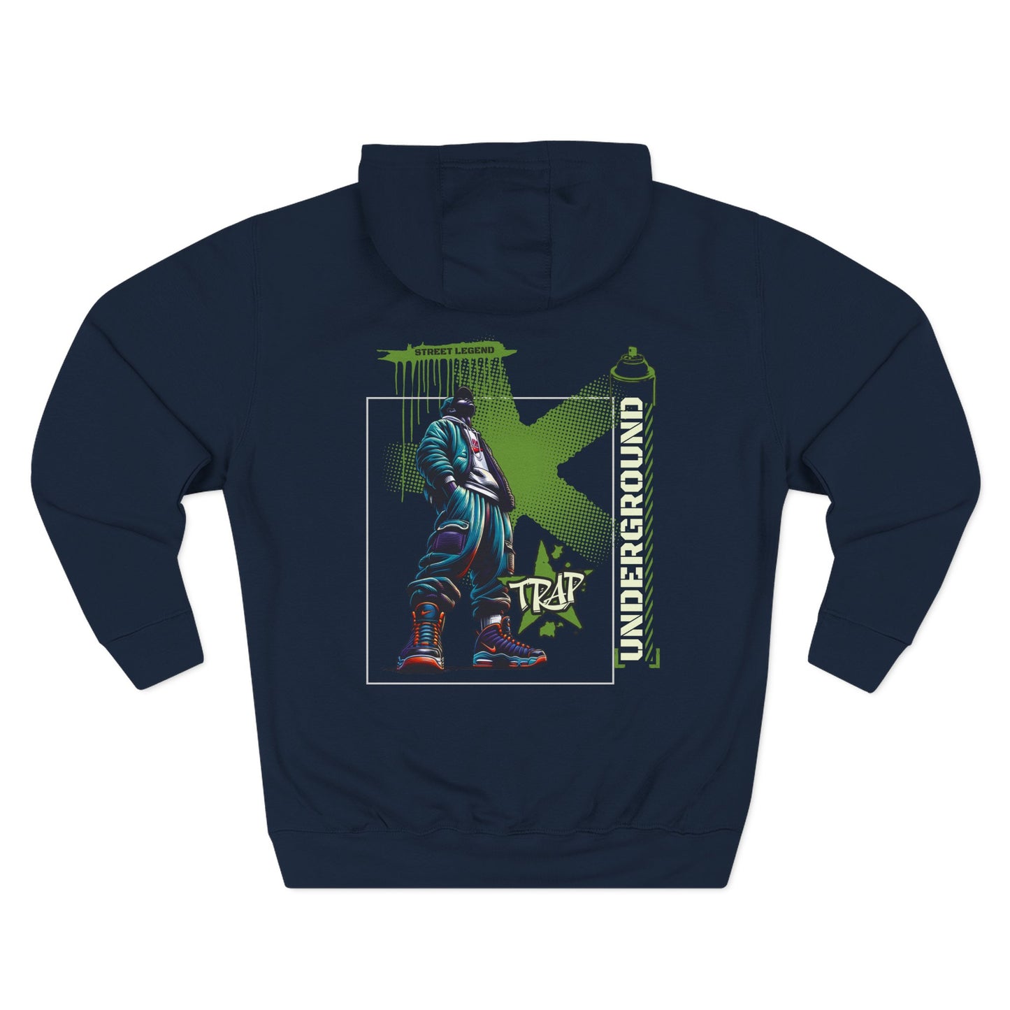 Urban Trap Fleece Hoodie - Graffiti Style Streetwear for Hip-Hop Fans