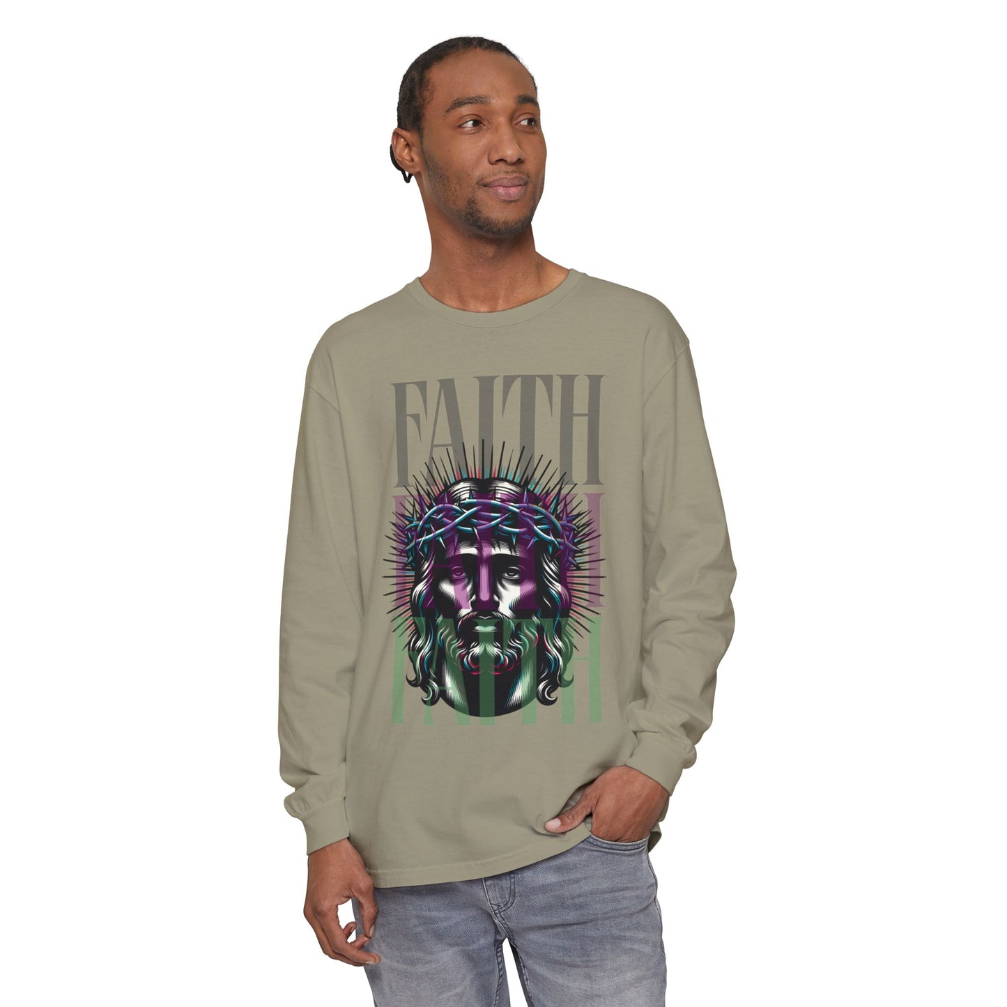 He Died for You T-Shirt - Jesus on the Cross Christian Long Tee