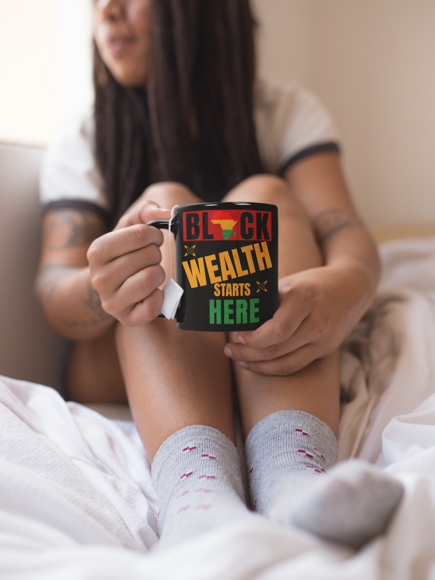 Empowering Black Wealth Mug | Inspirational Coffee Cup | Gift for Entrepreneurs, Motivational Drinkware, Affirmation Mug, Office Decor