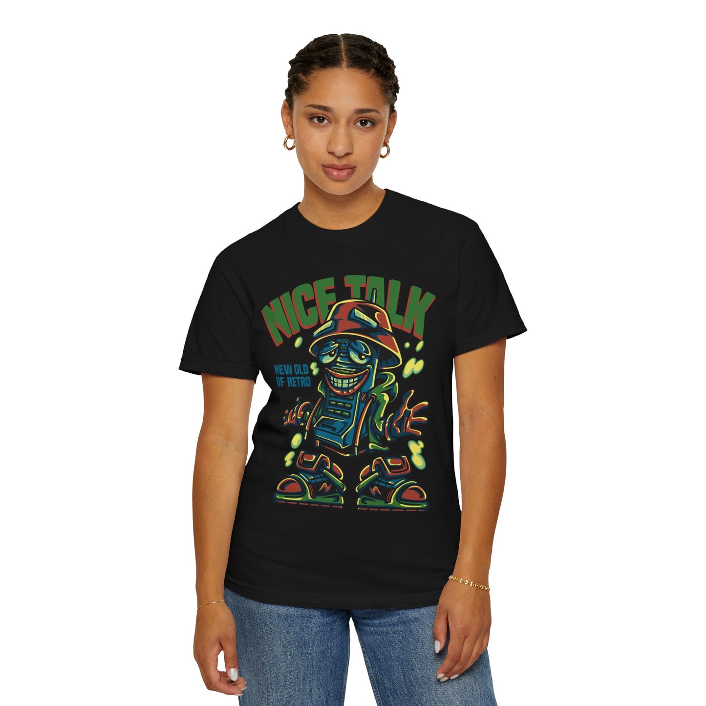 Retro Graphic T-Shirt, Fun Casual Wear, Gift for Friends, Streetwear Style, Summer Essentials, Nice Talk Design