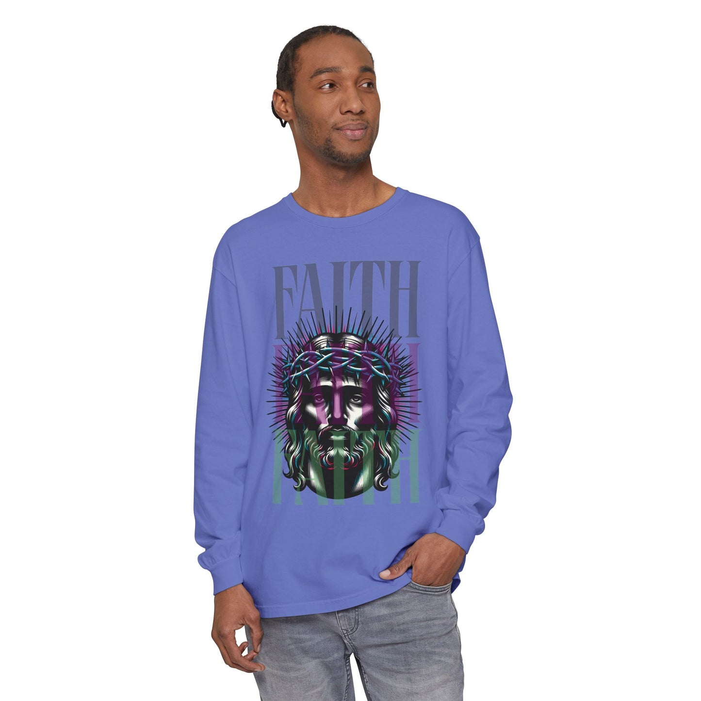 He Died for You T-Shirt - Jesus on the Cross Christian Long Tee