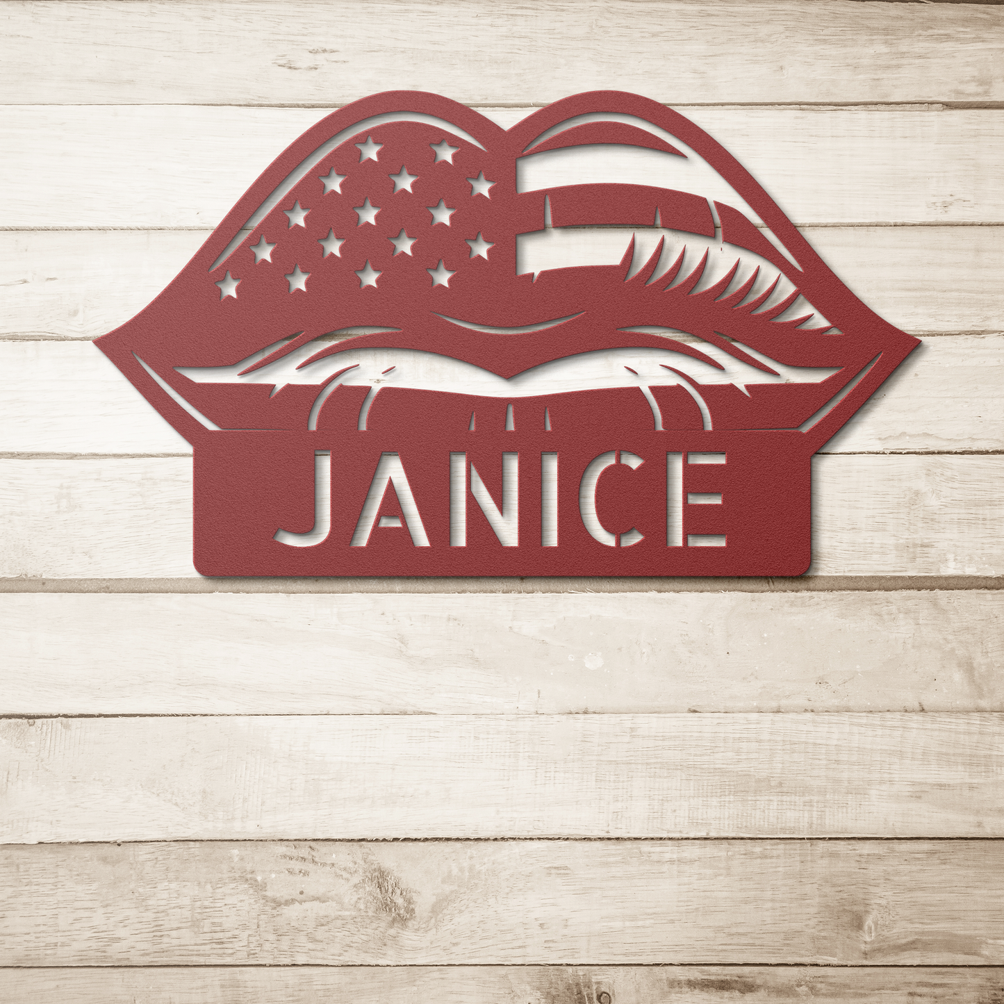 Customizable Lady Liperty Die-Cut Metal Signs