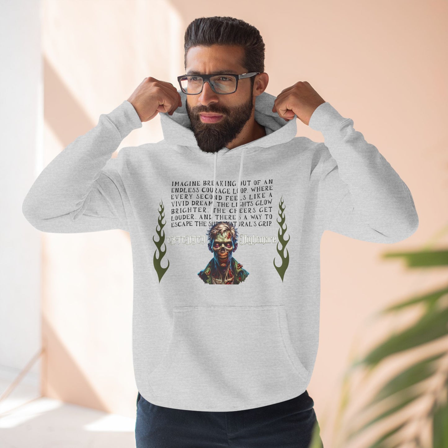 Extended Nightmare Three-Panel Fleece Hoodie