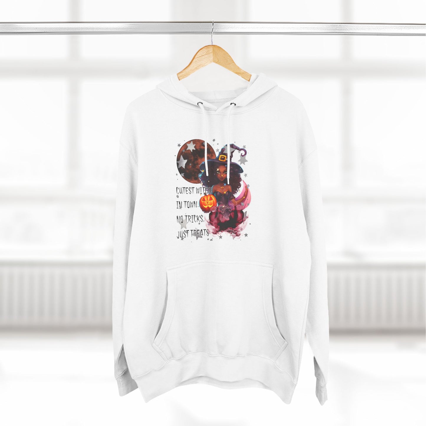 "Cutest Witch"Three-Panel Fleece Hoodie