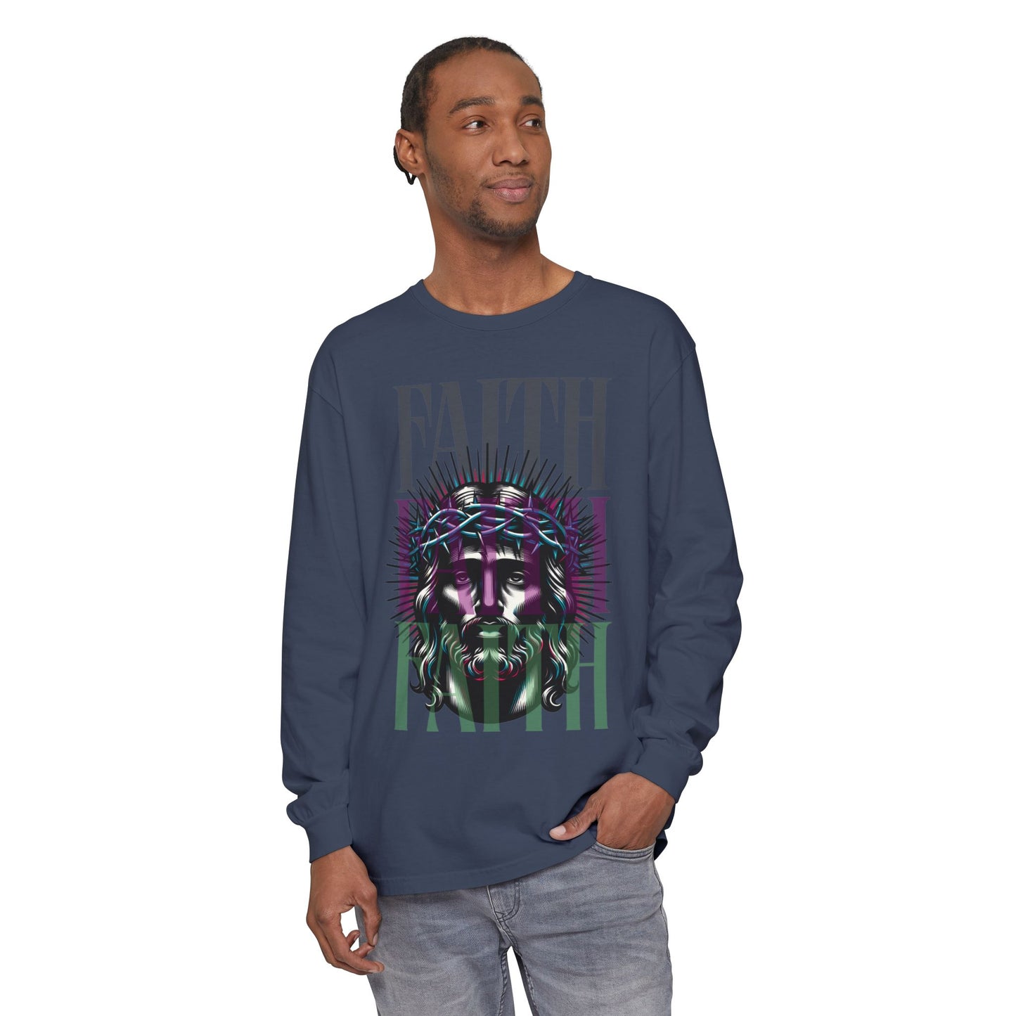 He Died for You T-Shirt - Jesus on the Cross Christian Long Tee