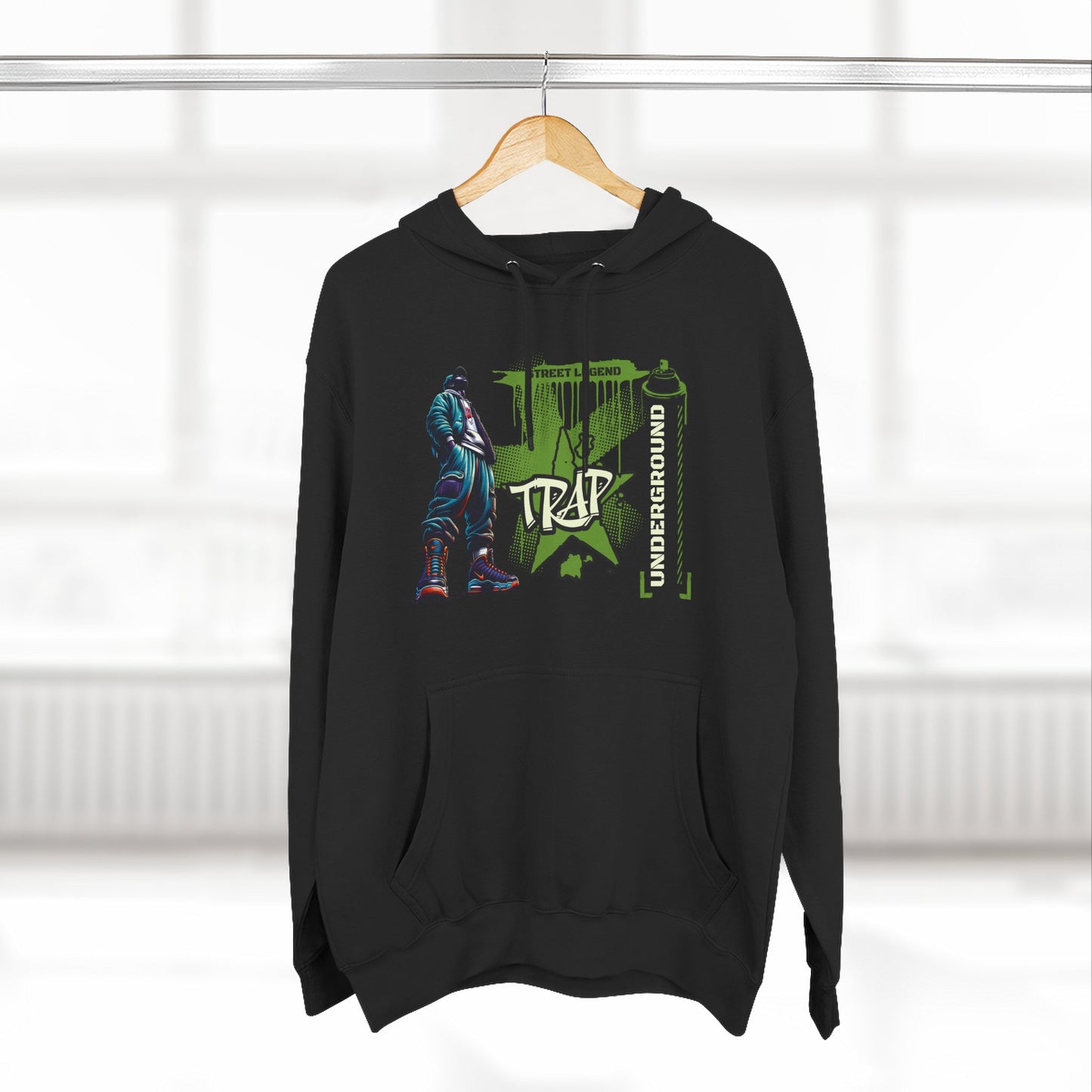 Urban Trap Fleece Hoodie - Graffiti Style Streetwear for Hip-Hop Fans