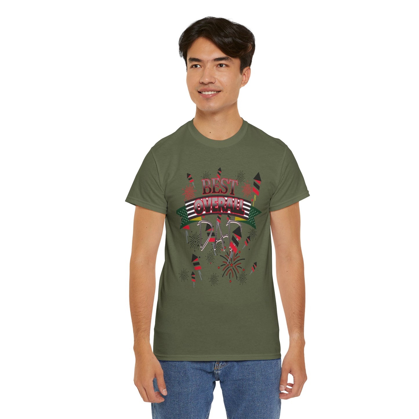 "BEST OVERALL DAD" Unisex Heavy Cotton Tee