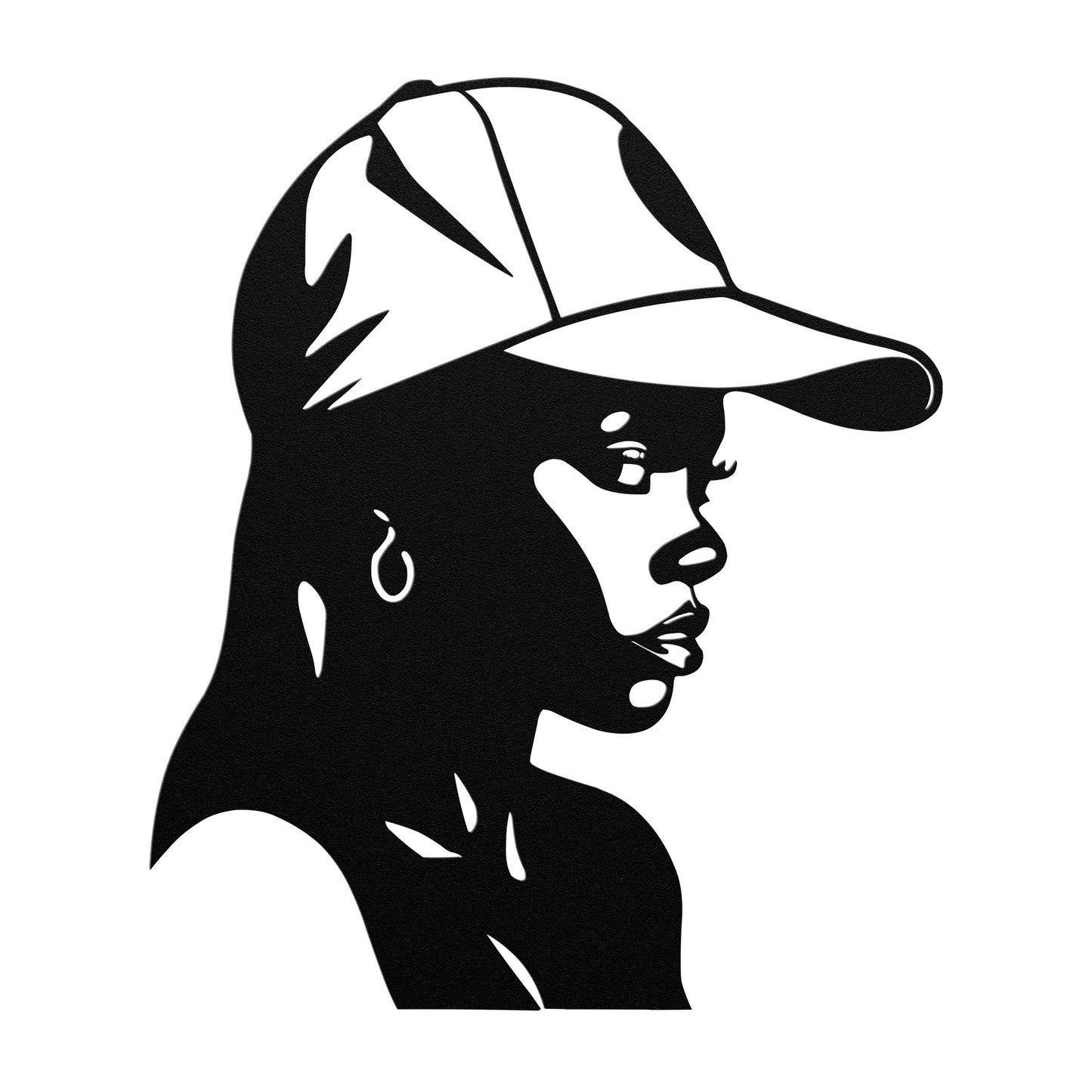 African American Girl Metal Cut Out