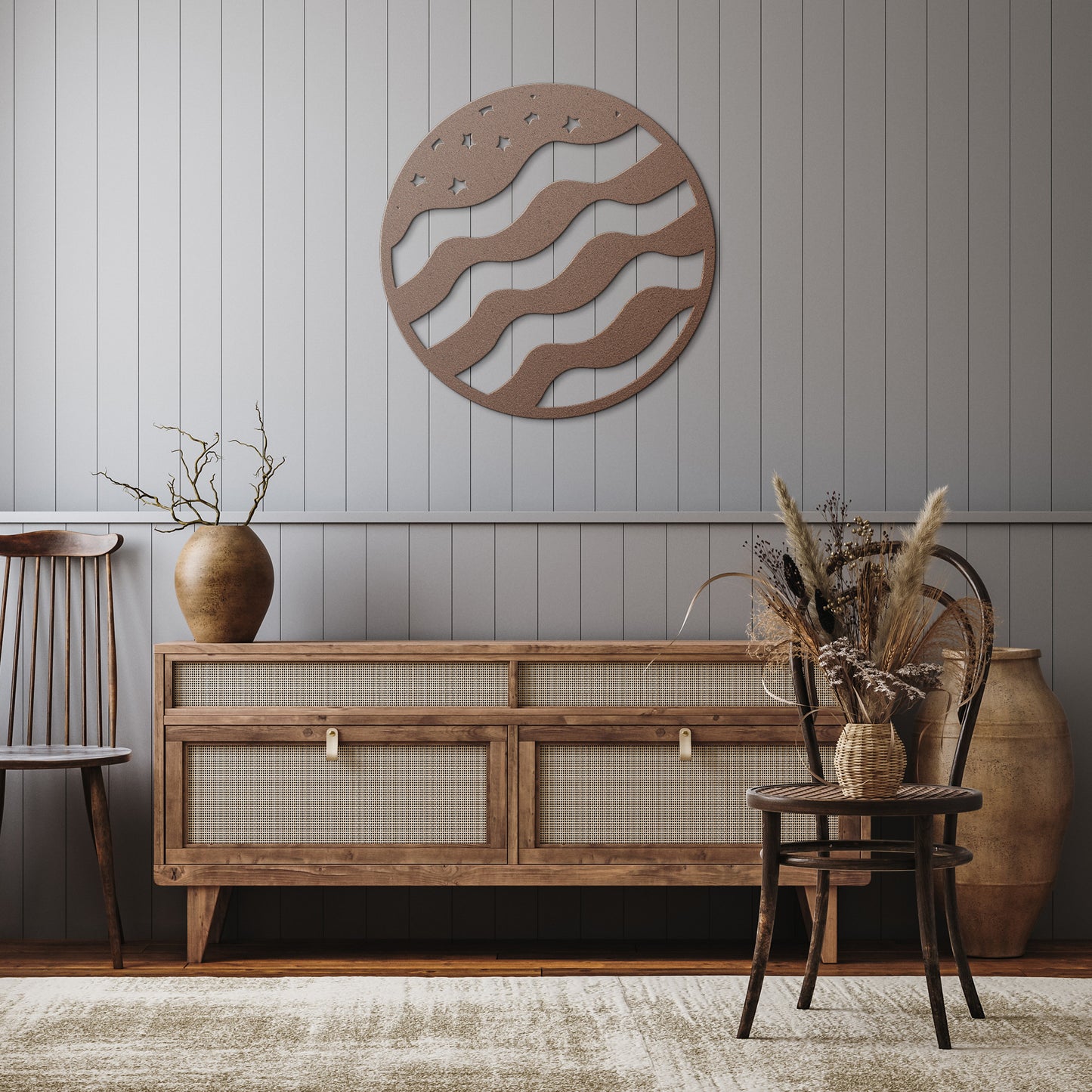 Circle Die -Cut Flag Design Sign