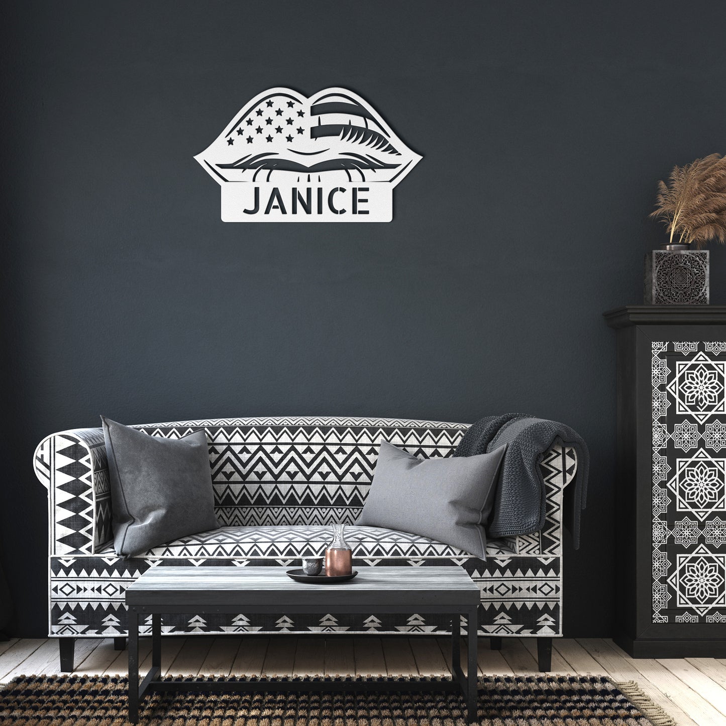 Lady Lipirty Die-Cut Metal Signs
