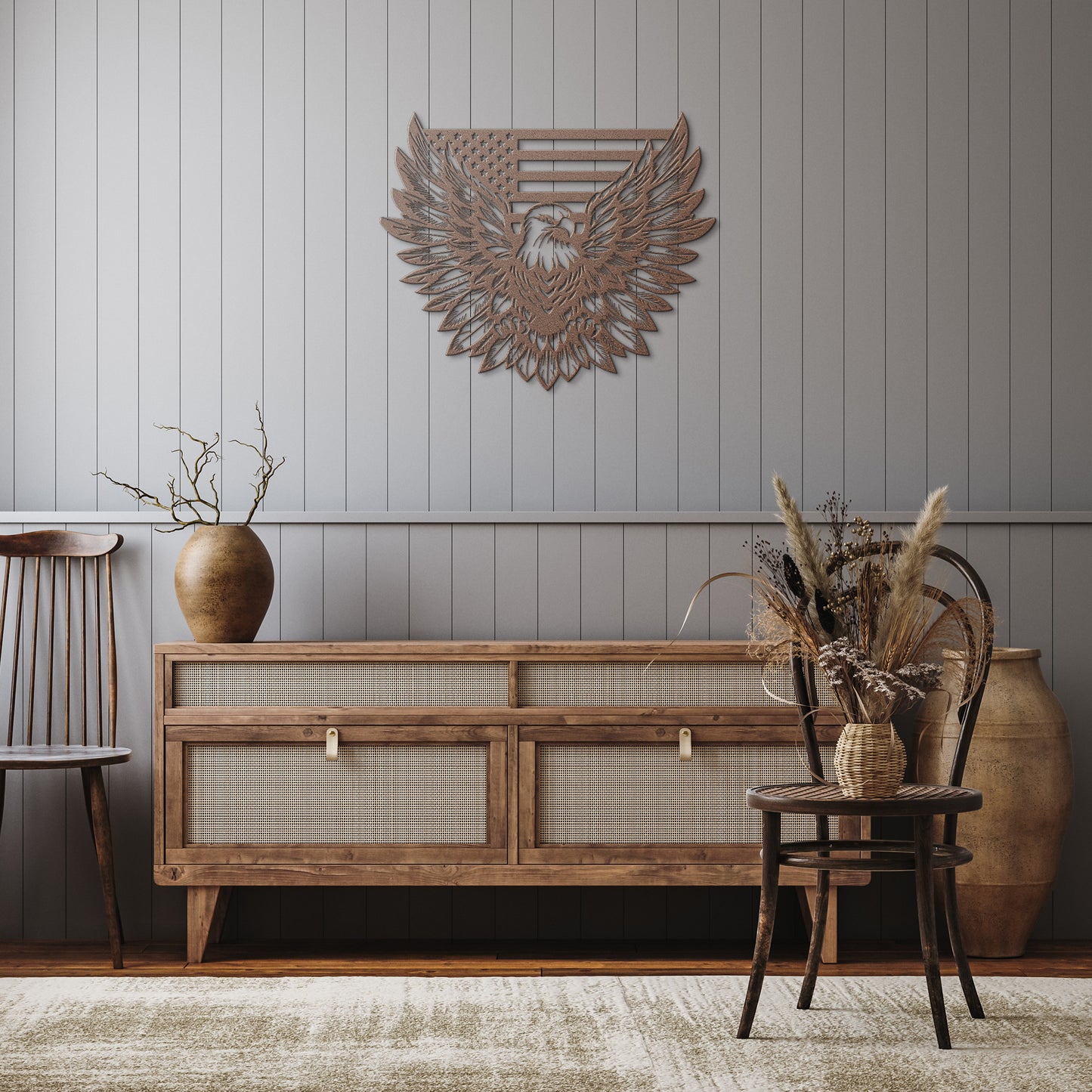 Liberty Eagle Die-Cut Metal Sign