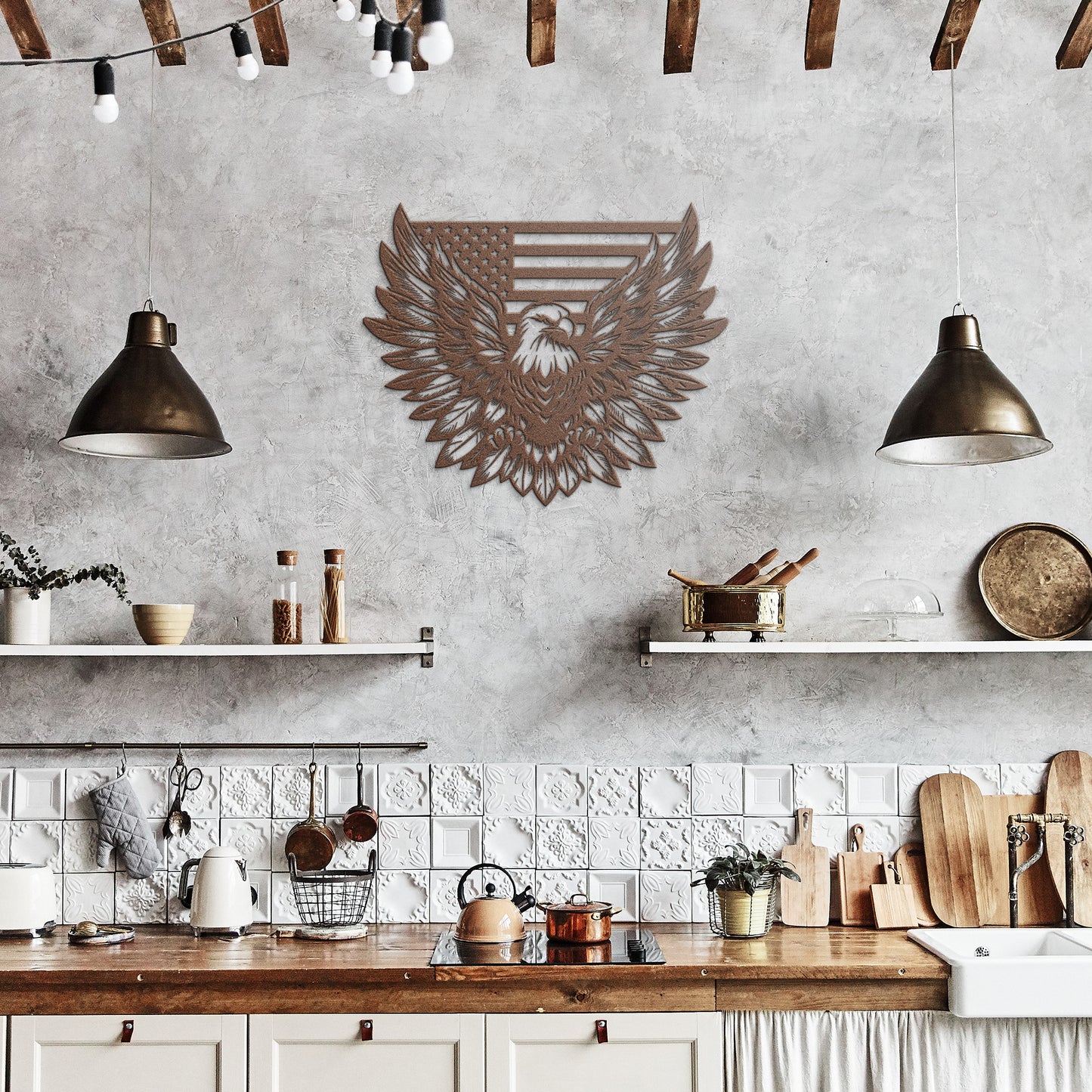 Liberty Eagle Die-Cut Metal Sign