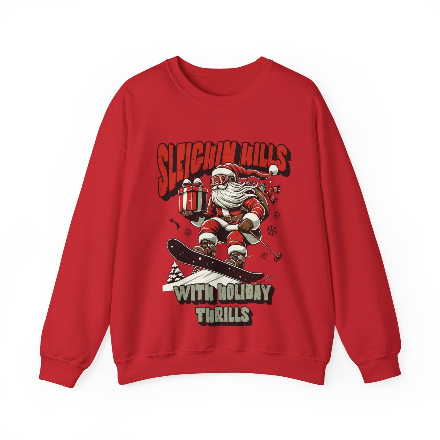 Christmas Santa Snowboard Sweatshirt