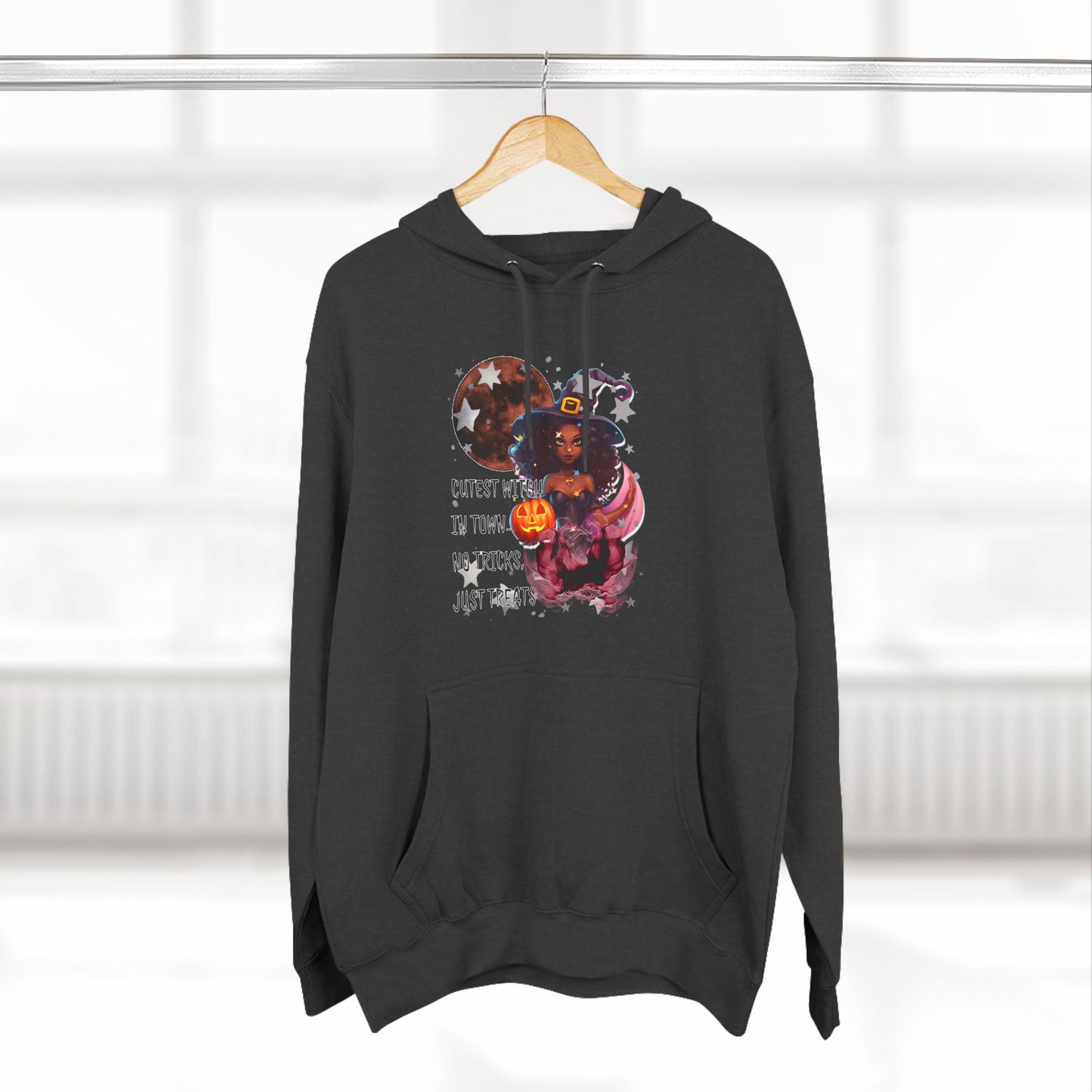 "Cutest Witch"Three-Panel Fleece Hoodie