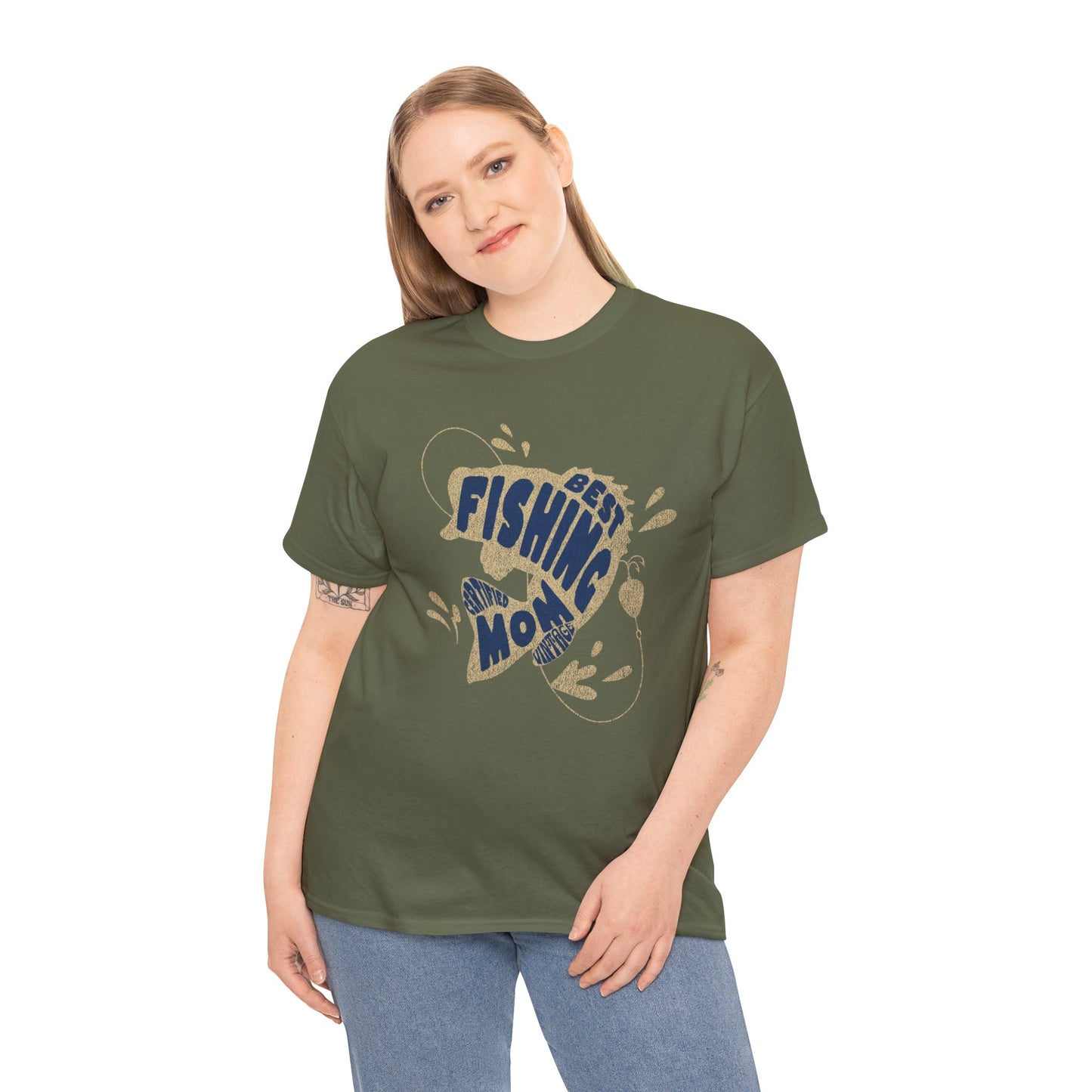 "CERTIFIEDFIED FISHING MOM" Unisex Heavy Cotton Tee