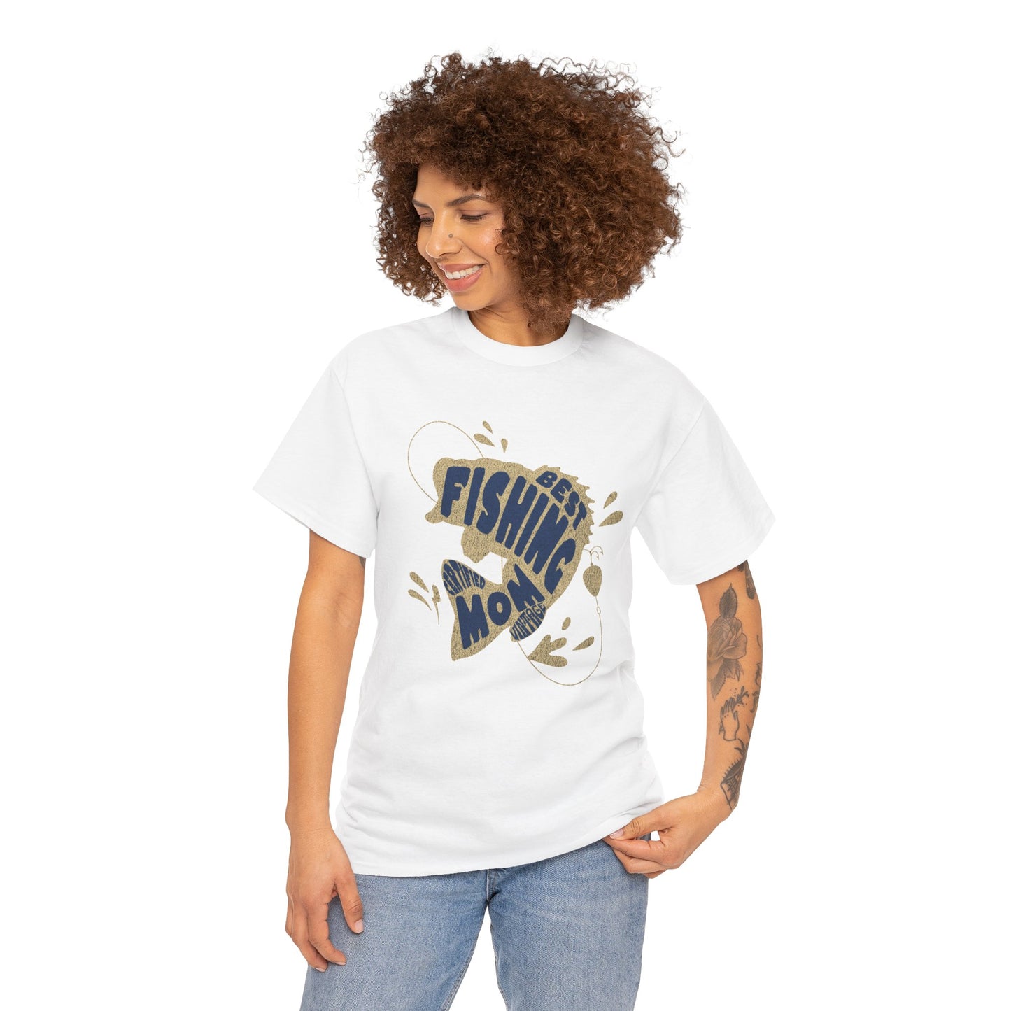 "CERTIFIEDFIED FISHING MOM" Unisex Heavy Cotton Tee