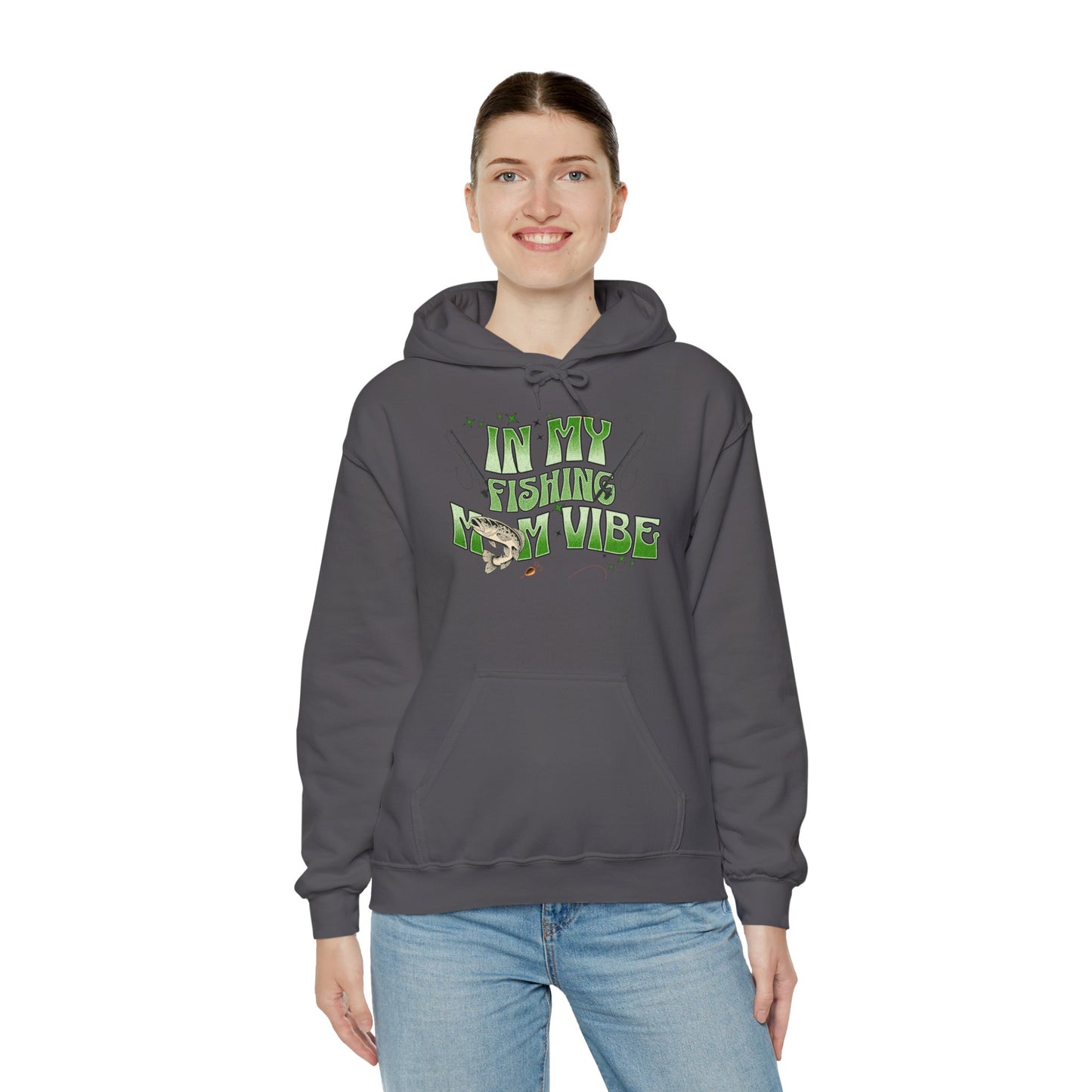 "FISHING MOM VIBE"Unisex Heavy Blend™ Hooded Sweatshirt