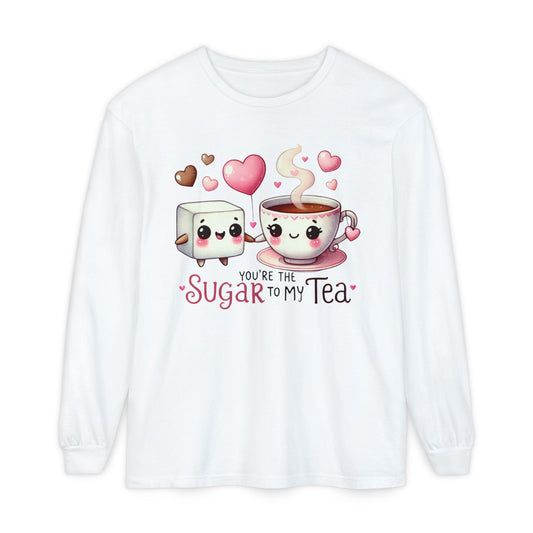 "Tea-m work Makes the Dream Work "Cute Sugar to My Tea Long Sleeve T-Shirt - Perfect Gift for Tea Lovers