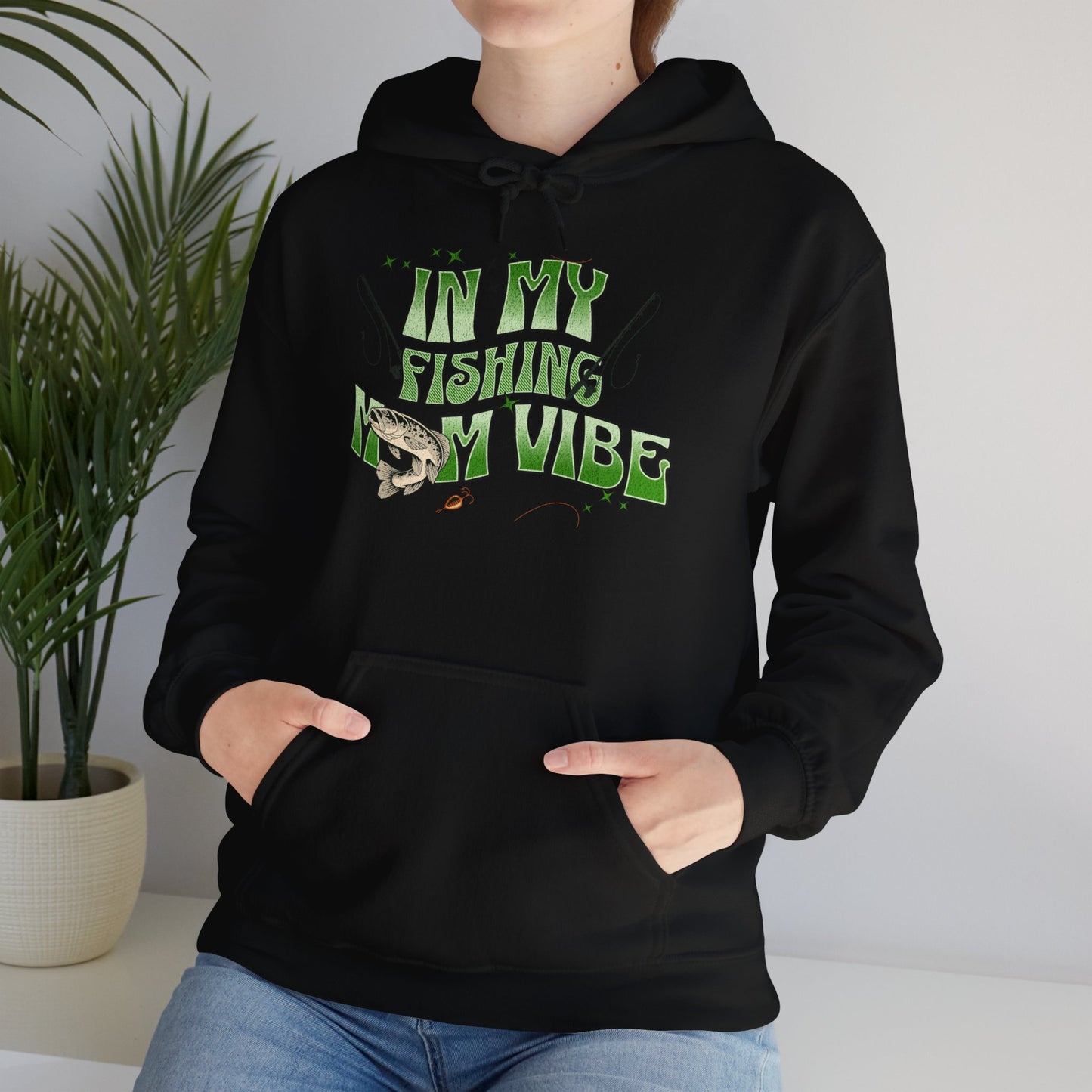 "FISHING MOM VIBE"Unisex Heavy Blend™ Hooded Sweatshirt