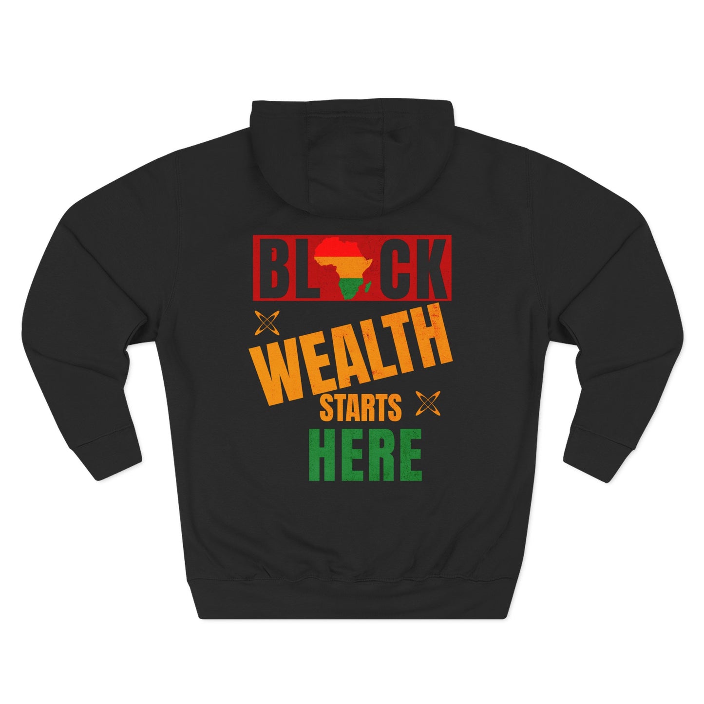 Fleece Hoodie - Black Business Theme with Power in Ownership