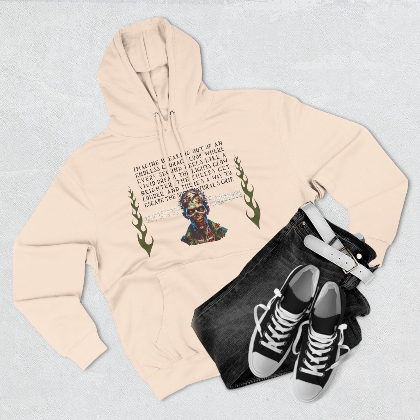 Extended Nightmare Three-Panel Fleece Hoodie