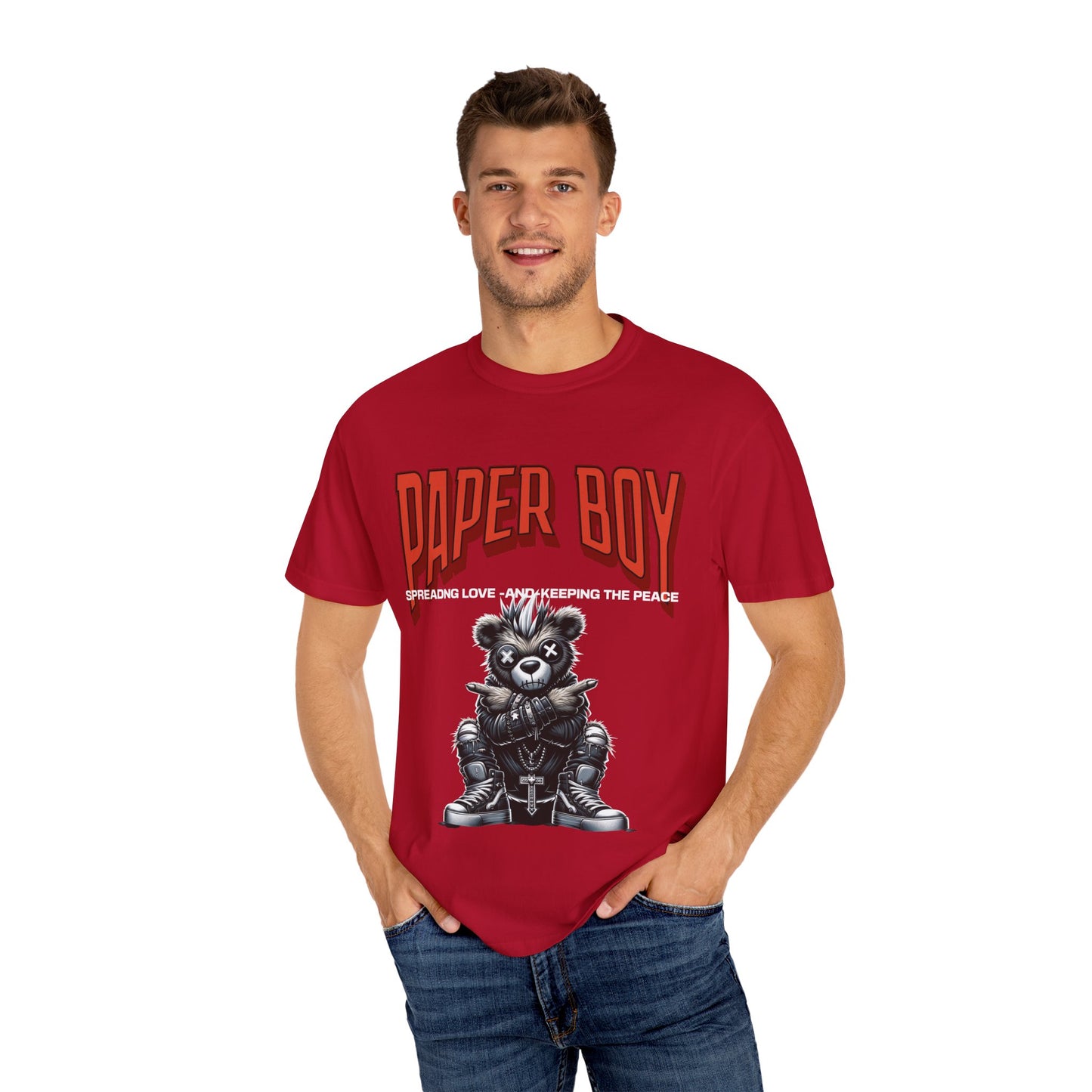 Paper Boy Teddy Unisex Garment-Dyed T-shirt