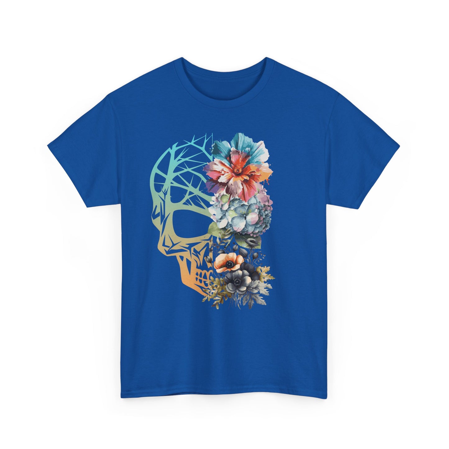 "FLOWER SKULL"Unisex Heavy Cotton Tee