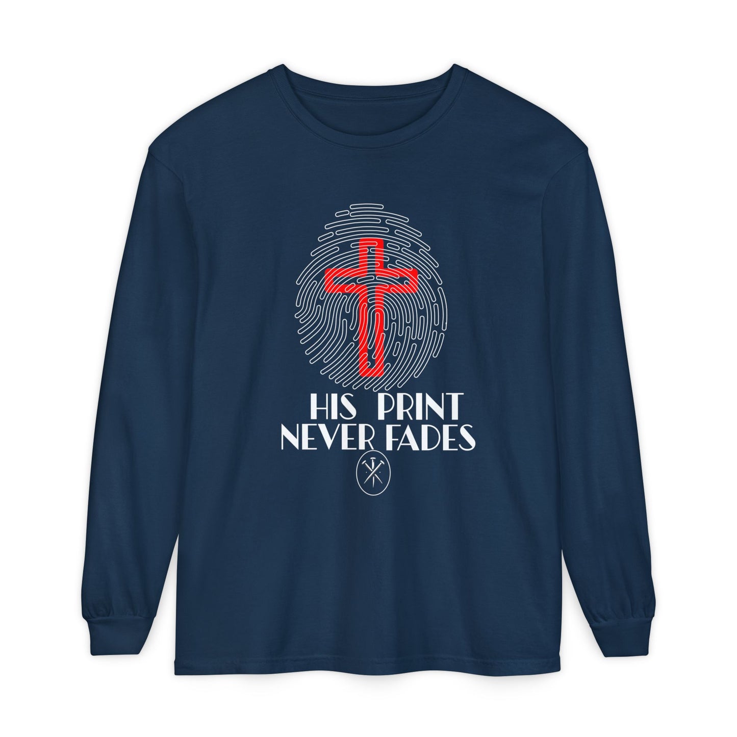 His Print Never Fades Unisex Long Sleeve T-Shirt - Faith-Inspired Apparel