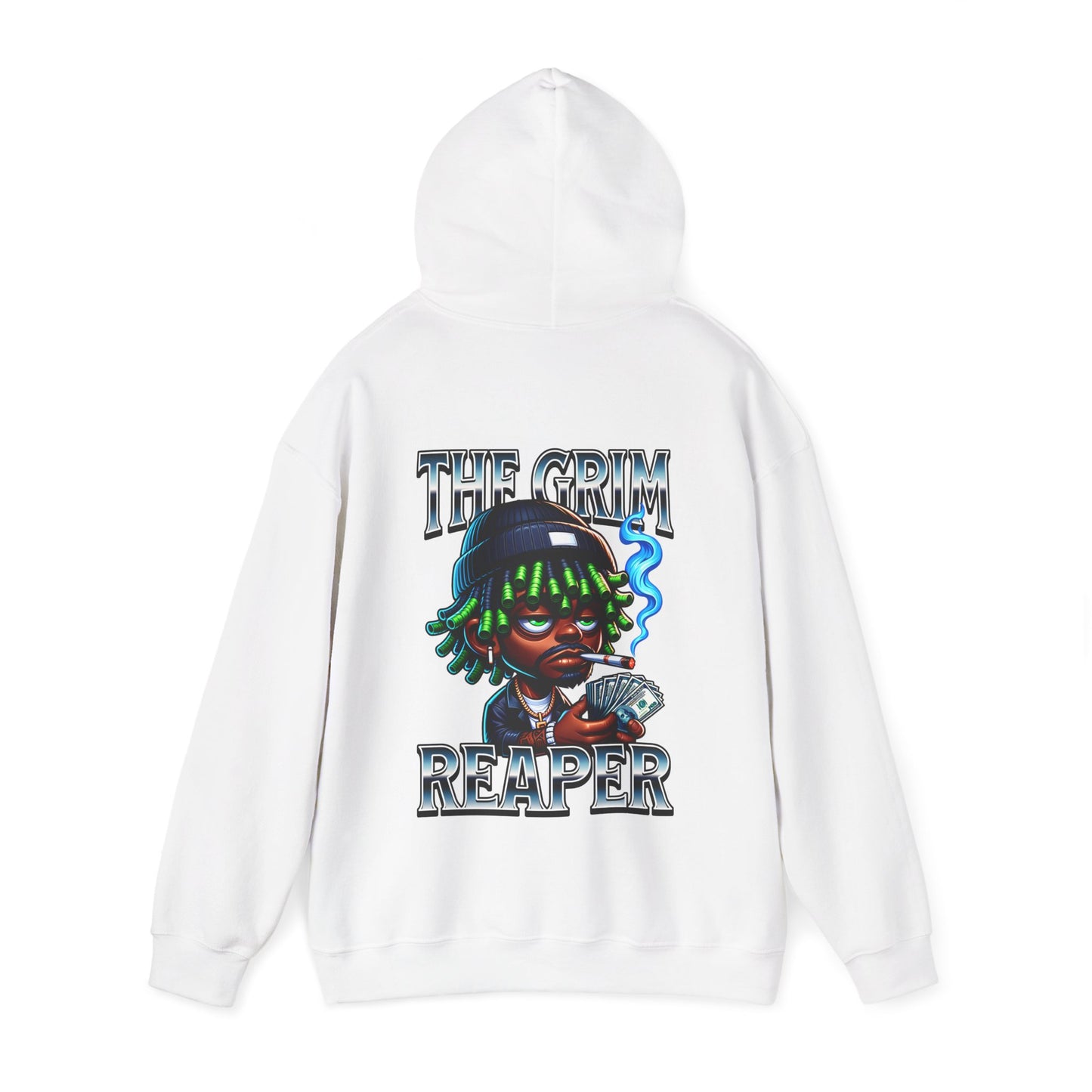 Grim Reaper Graphic Hoodie, Cozy Sweatshirt, Streetwear Fashion, Unisex Gift, Halloween Outfit, Casual Layering