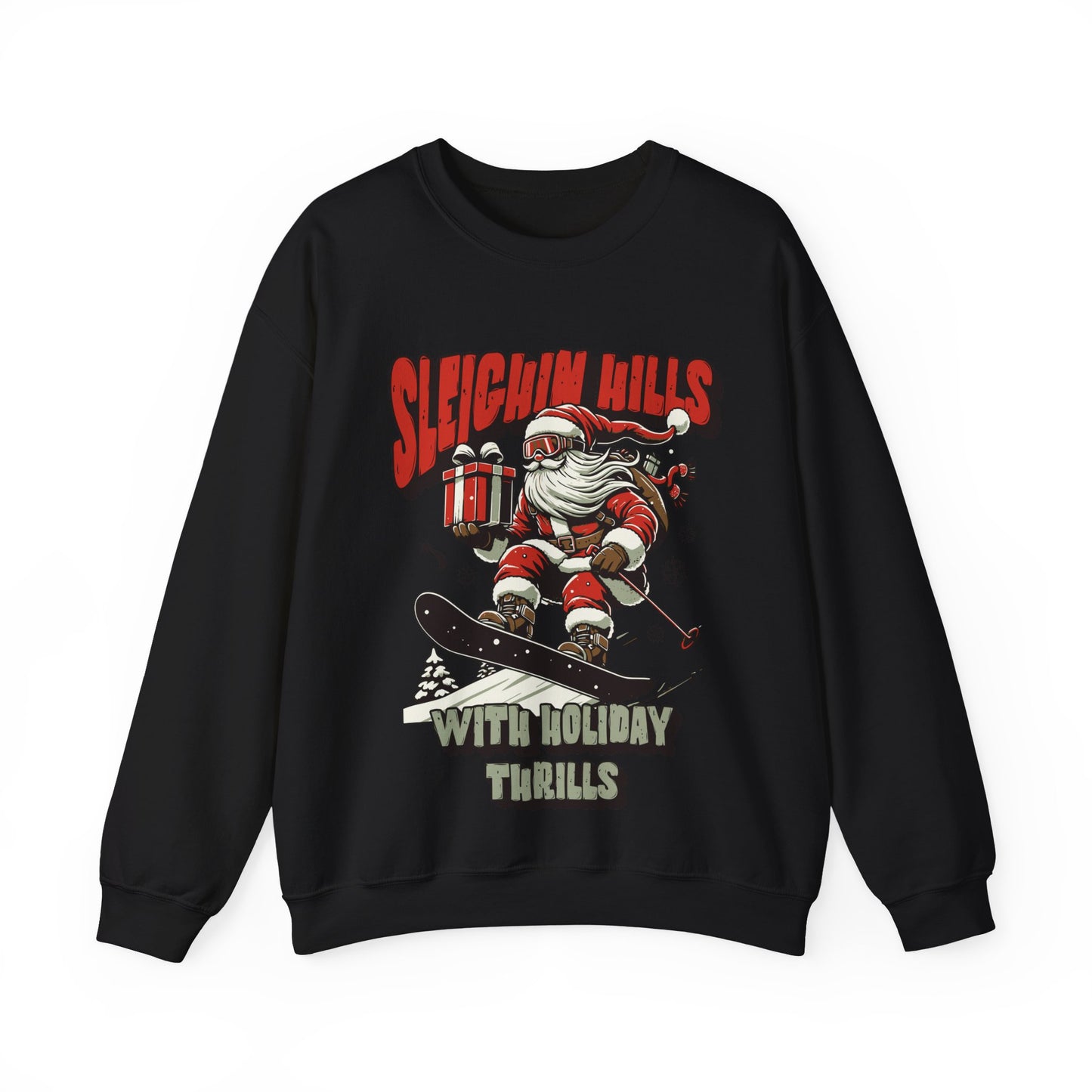 Christmas Santa Snowboard Sweatshirt