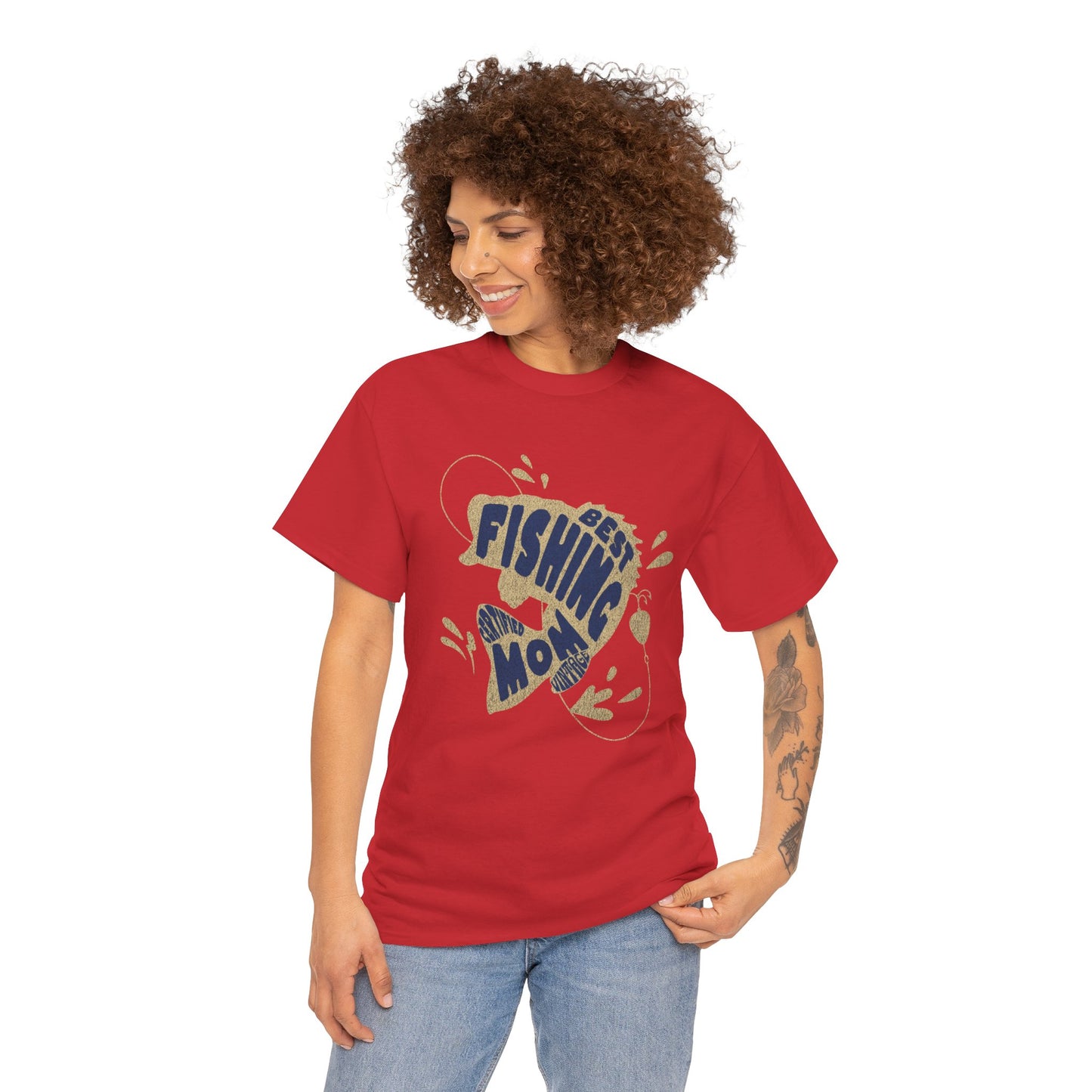 "CERTIFIEDFIED FISHING MOM" Unisex Heavy Cotton Tee