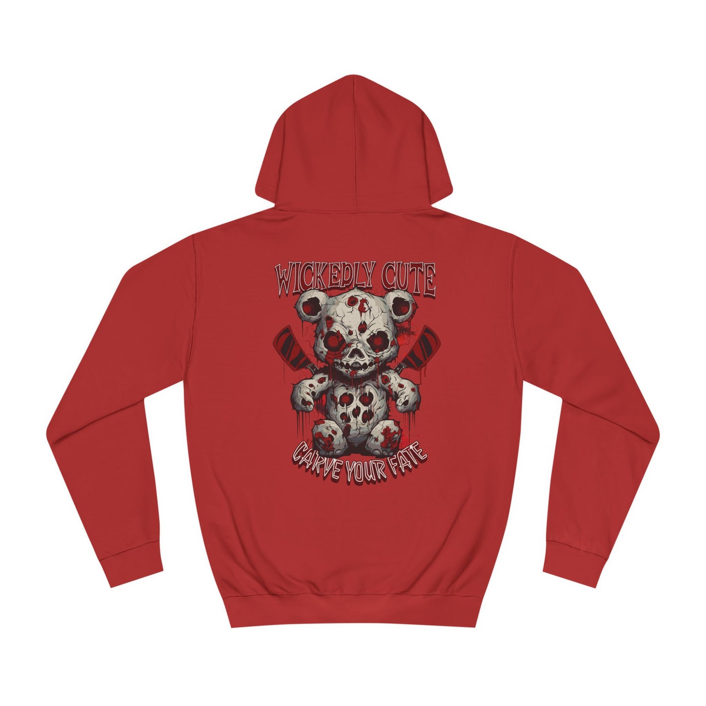 Hoodie - Horror Teddy Bear with Cleavers and Bullet Holes Design