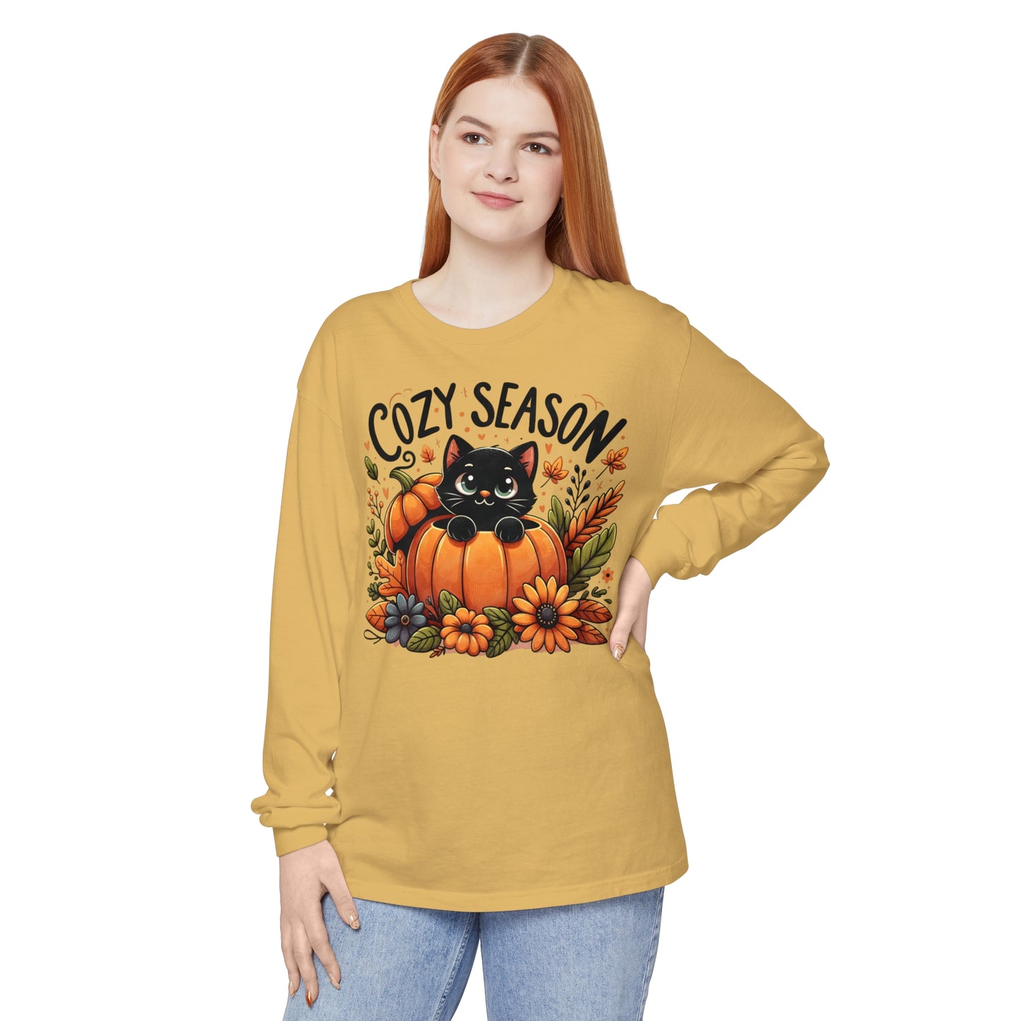 Cat Pumpkin Long Sleeve T-Shirt