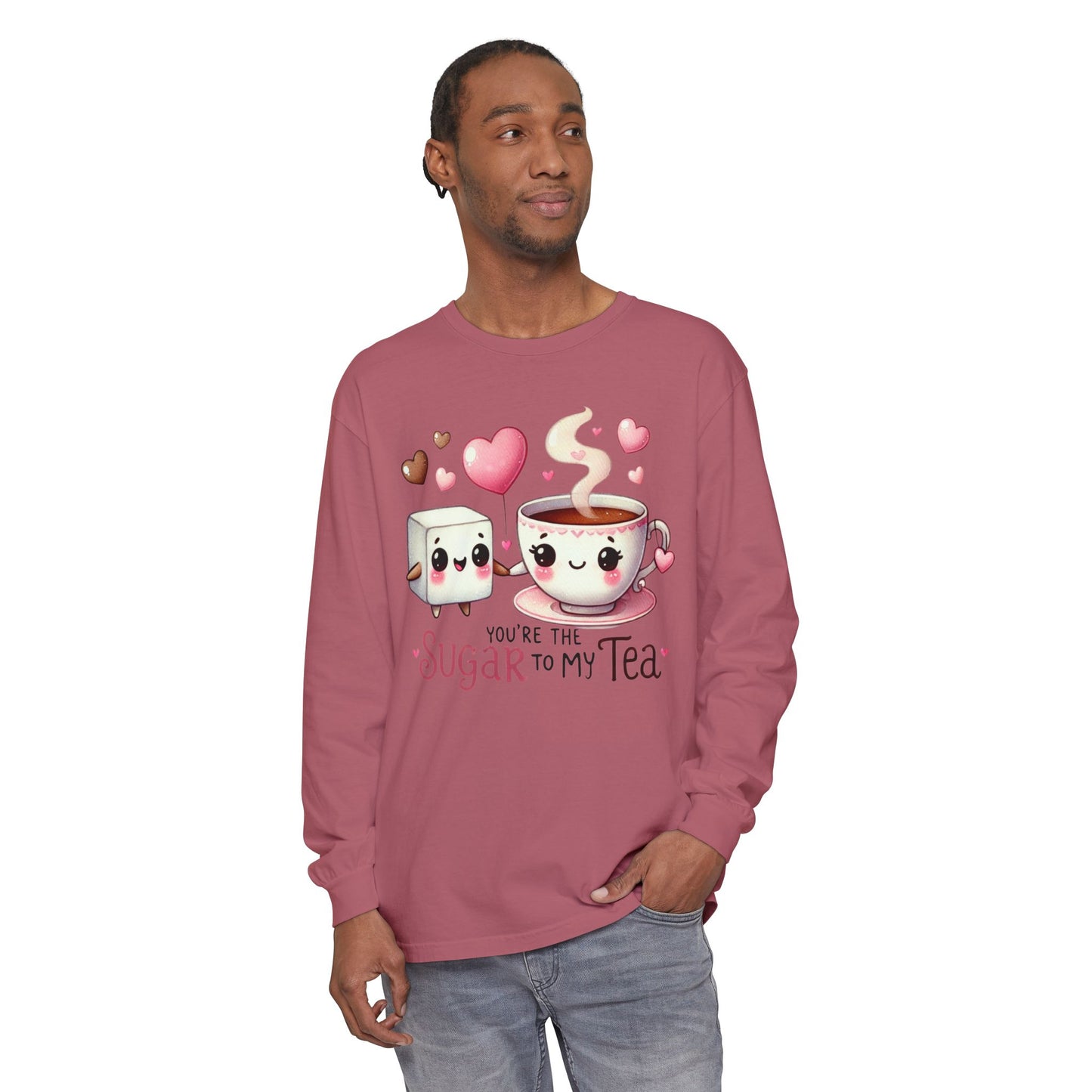 "Tea-m work Makes the Dream Work "Cute Sugar to My Tea Long Sleeve T-Shirt - Perfect Gift for Tea Lovers