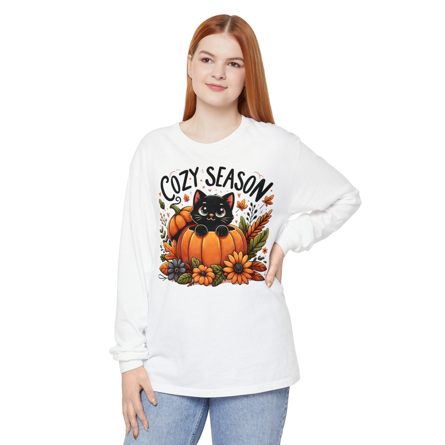 Cat Pumpkin Long Sleeve T-Shirt