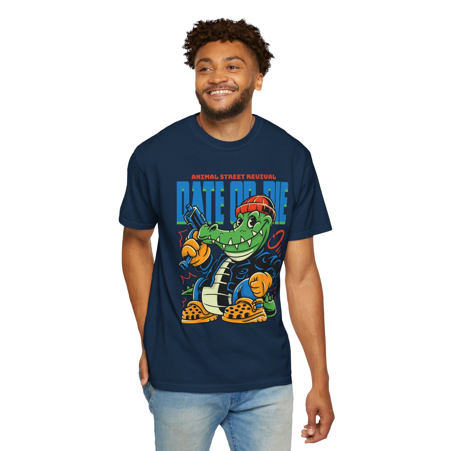 Retro Cartoon Alligator T-Shirt, Fun Graphic Tee, Casual Summer Wear, Gift for Animators, Quirky Fashion, Unique Streetwear
