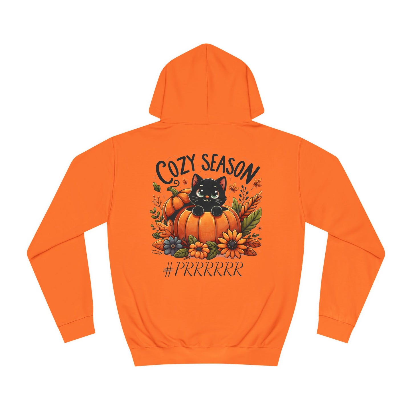 Black Kitten Pumpkin Unisex College Hoodie