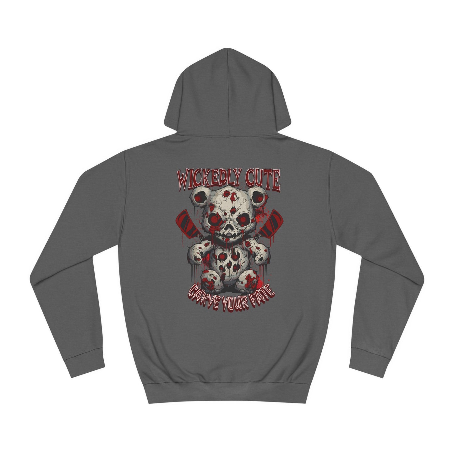 Hoodie - Horror Teddy Bear with Cleavers and Bullet Holes Design