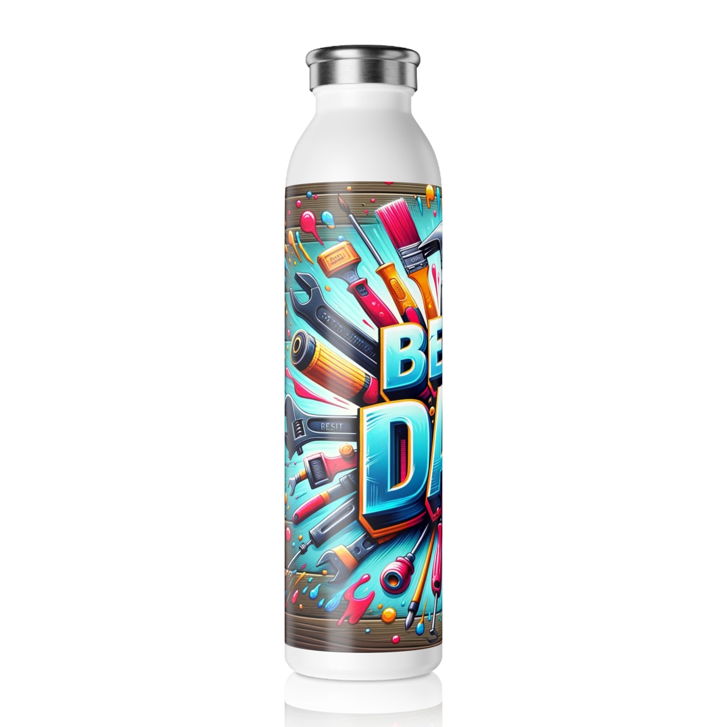 "BEST DAD" Slim Water Bottle