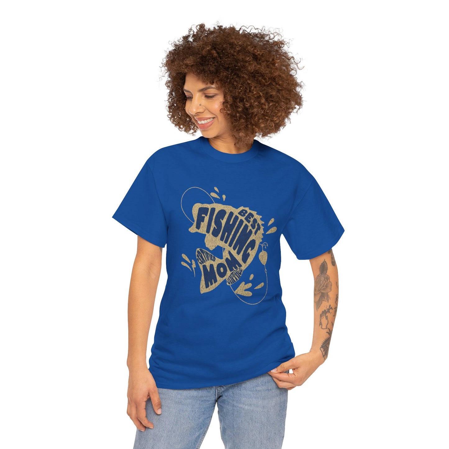 "CERTIFIEDFIED FISHING MOM" Unisex Heavy Cotton Tee