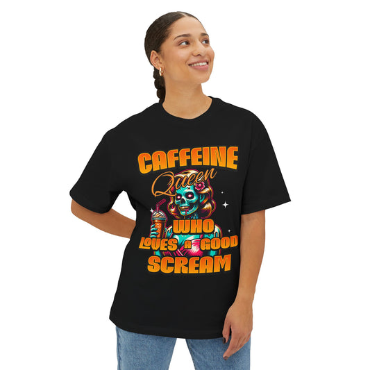 Caffeine Queen Tee — 'Caffeine Queen Who Loves a Good Scream' Graphic T-Shirt
