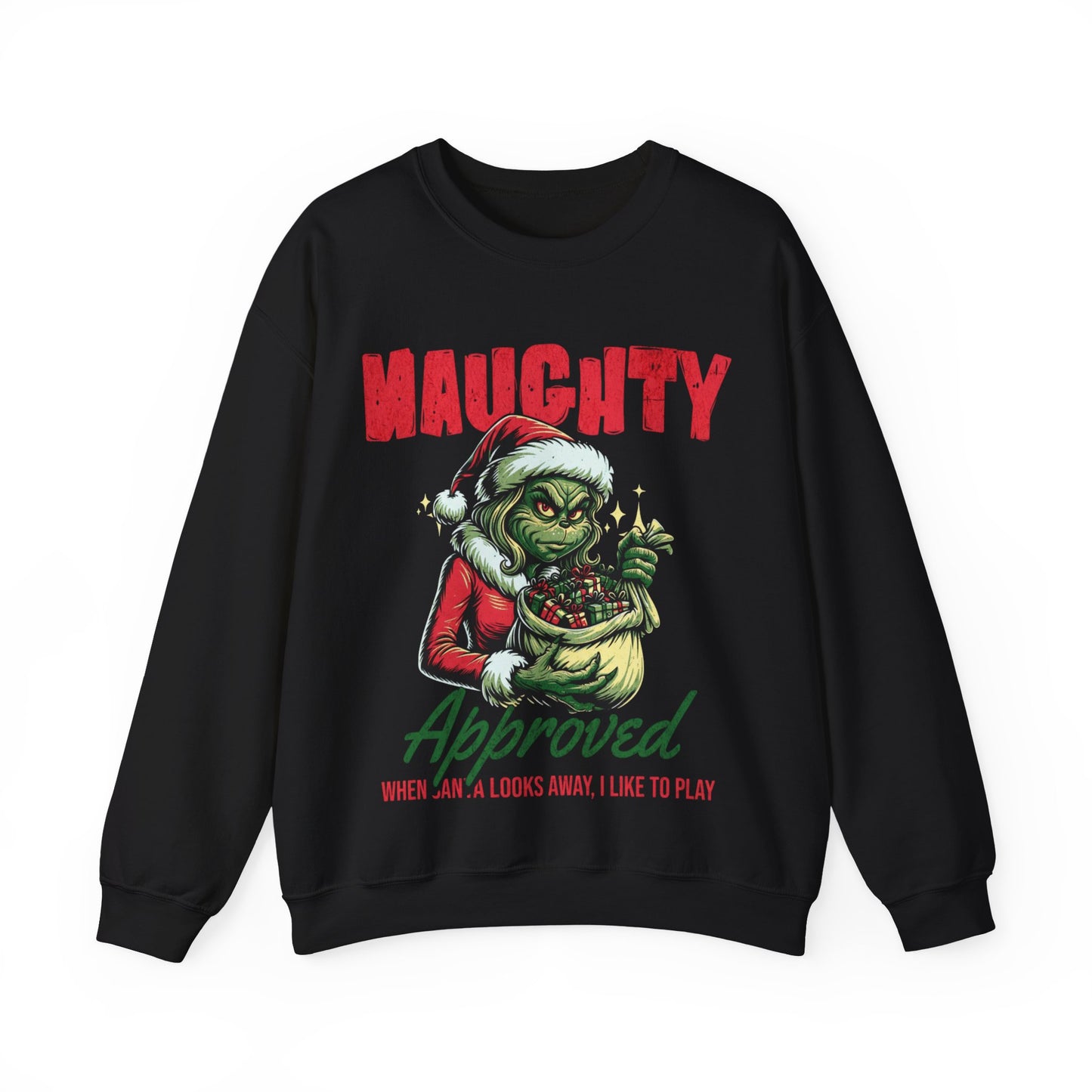 Grinch Lady Holding Gifts Sweatshirt